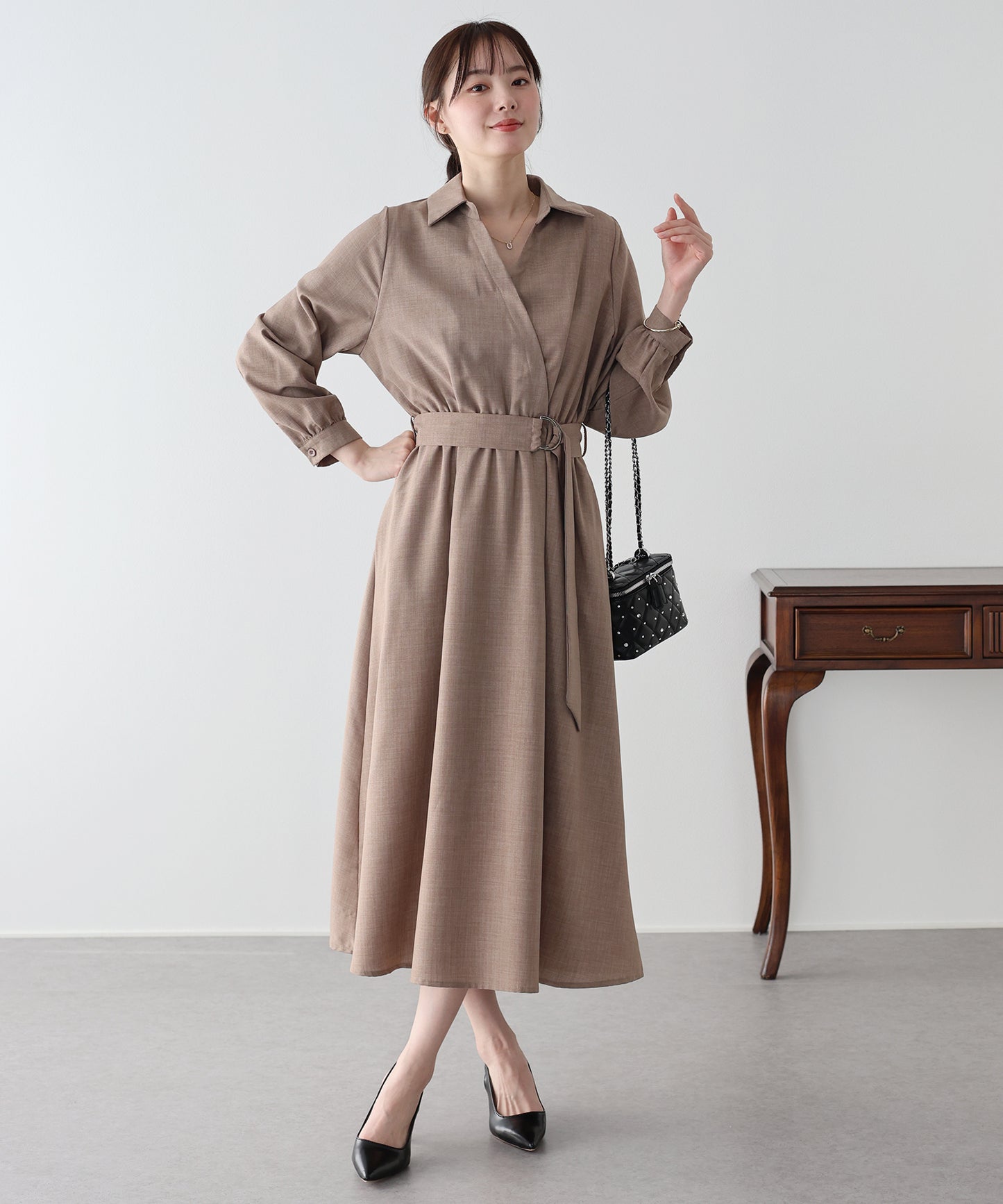 カシュクールシャツワンピース