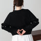 【早割5％OFF】ギャザースリーブパールスウェット