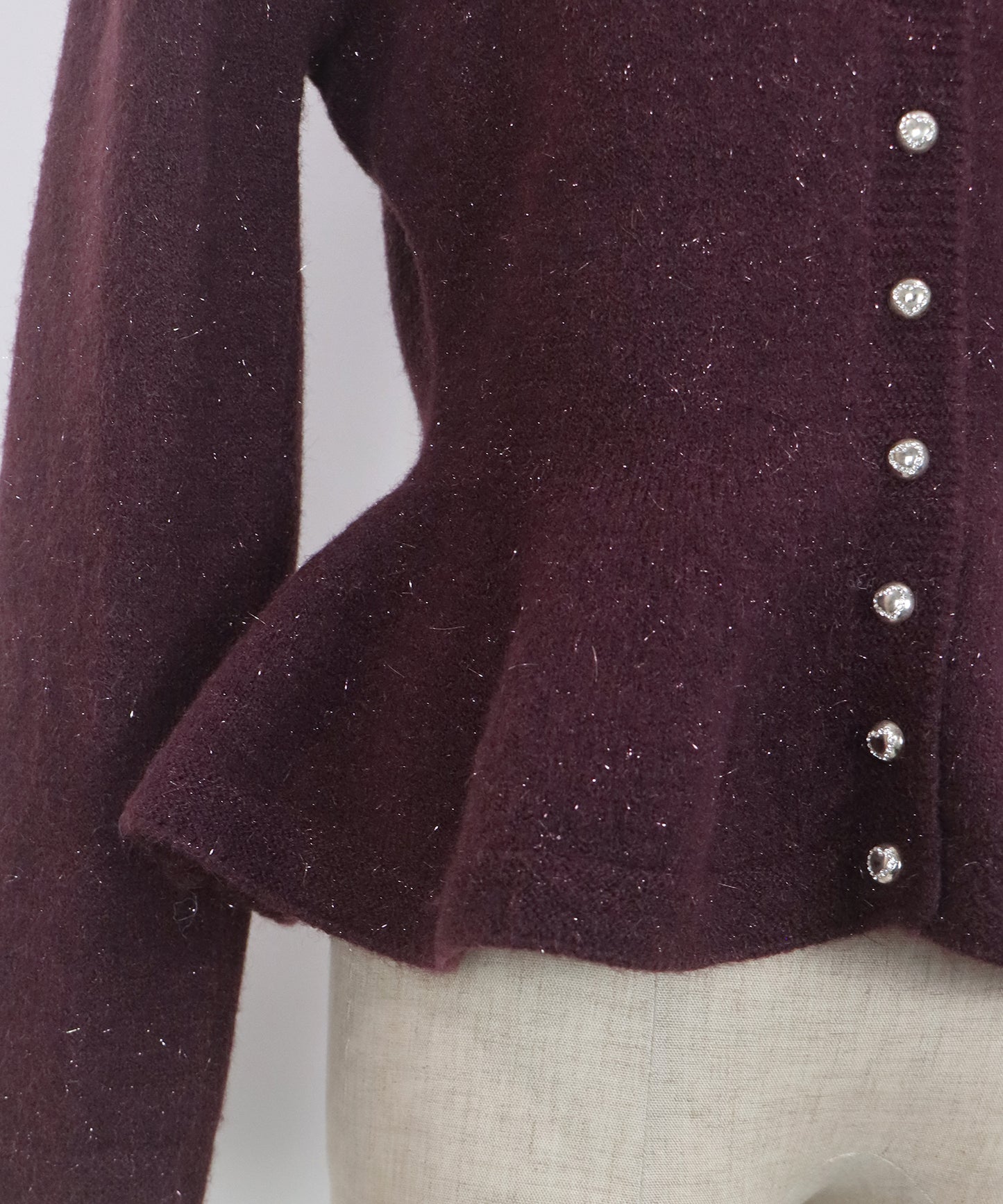 【早割5％OFF】ラメペプラムカーディガン