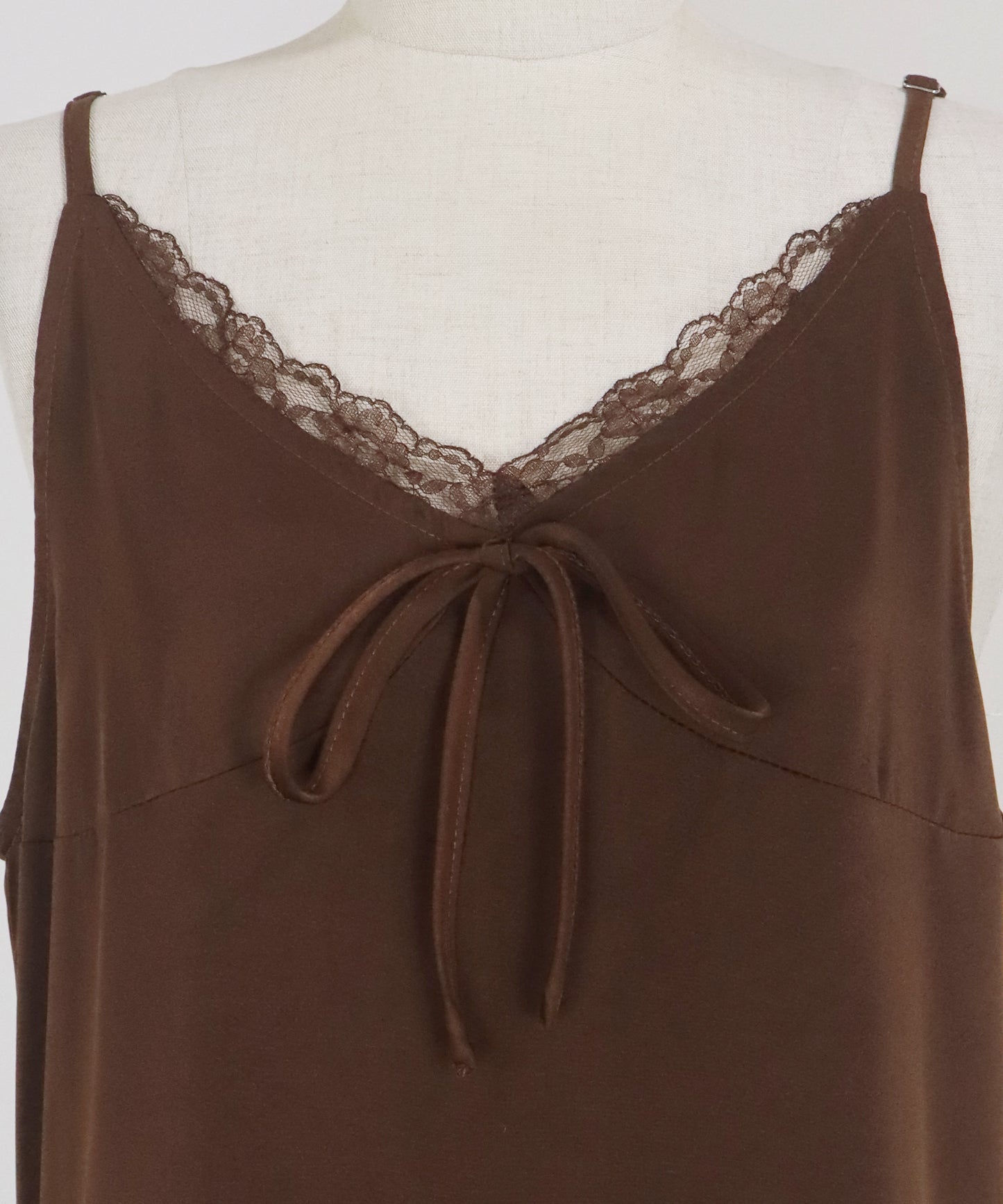 サテンレースキャミワンピース