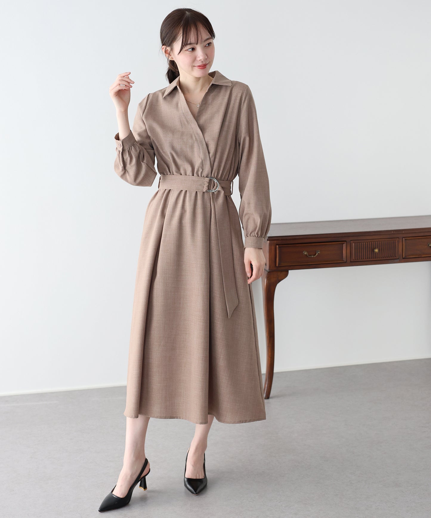 カシュクールシャツワンピース