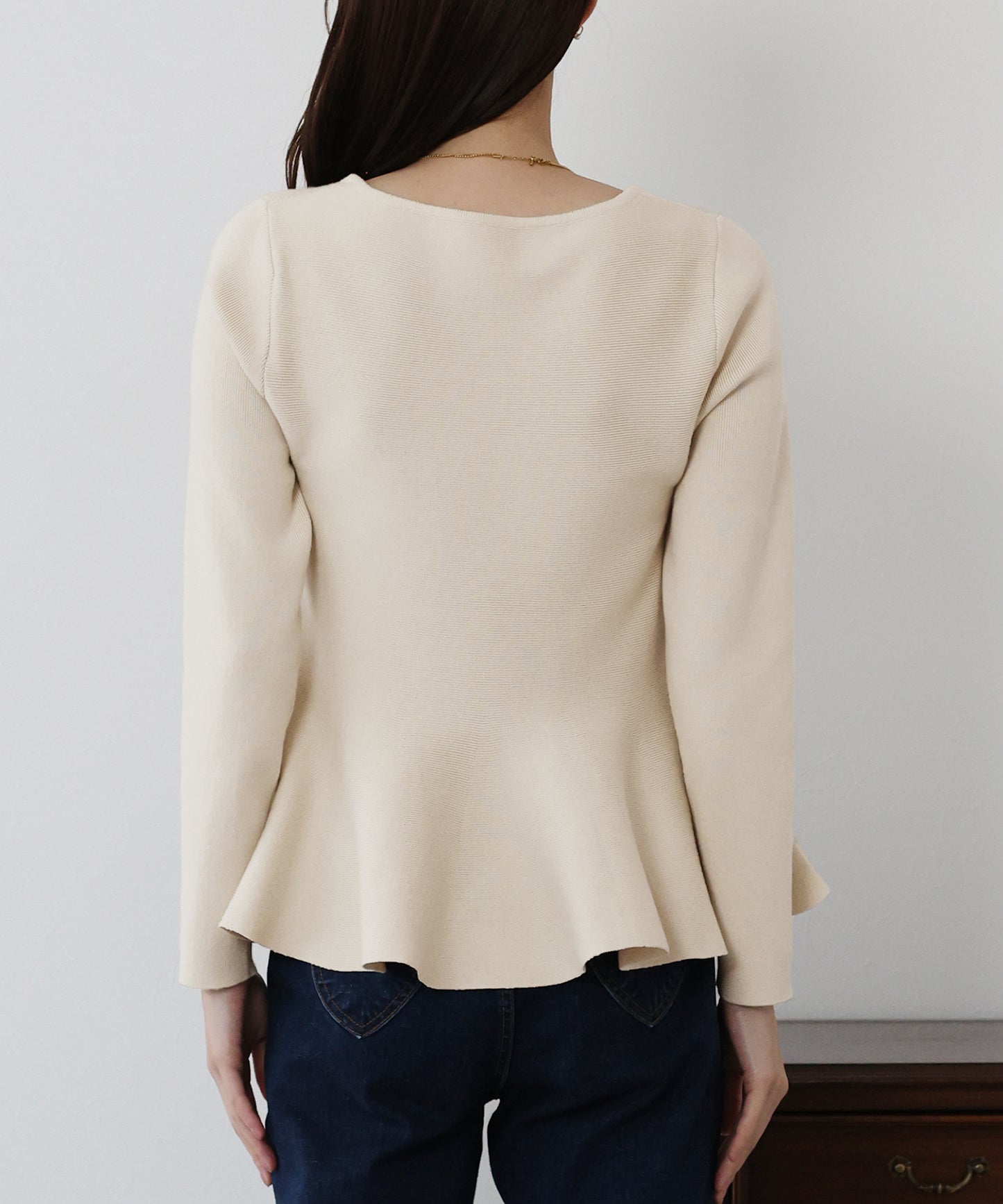 【TIME SALE】ハートネックペプラムニット