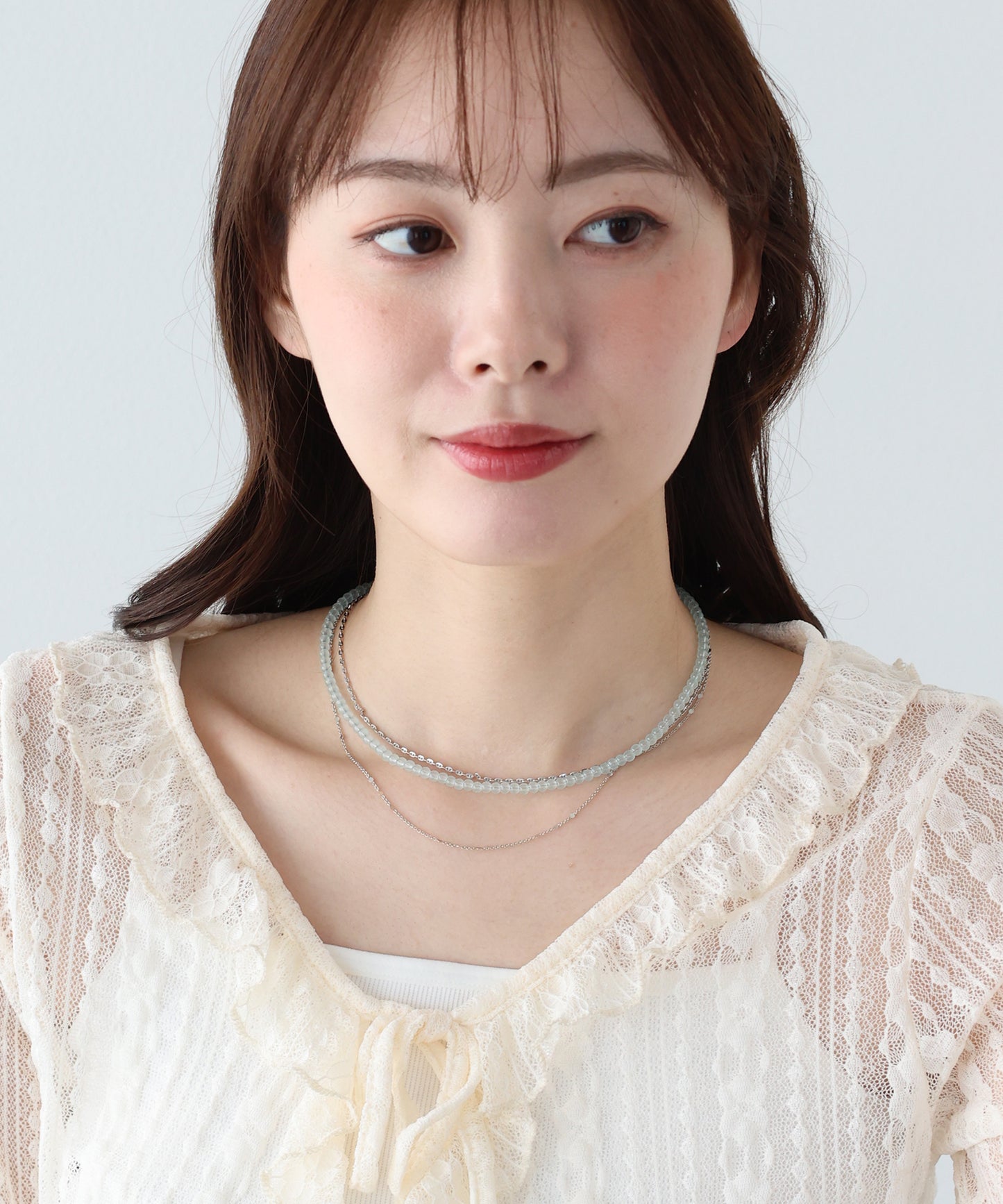 【早割5％OFF】クリアカラービーズネックレス【ネコポス】