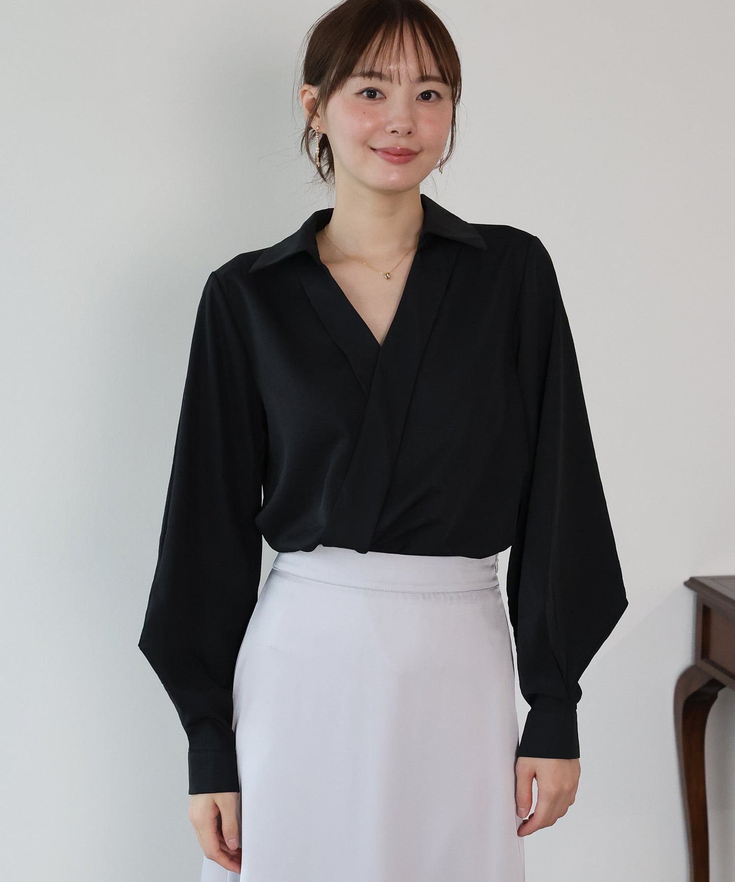 【早割5％OFF】カシュクールライクデザインブラウス【メール便】