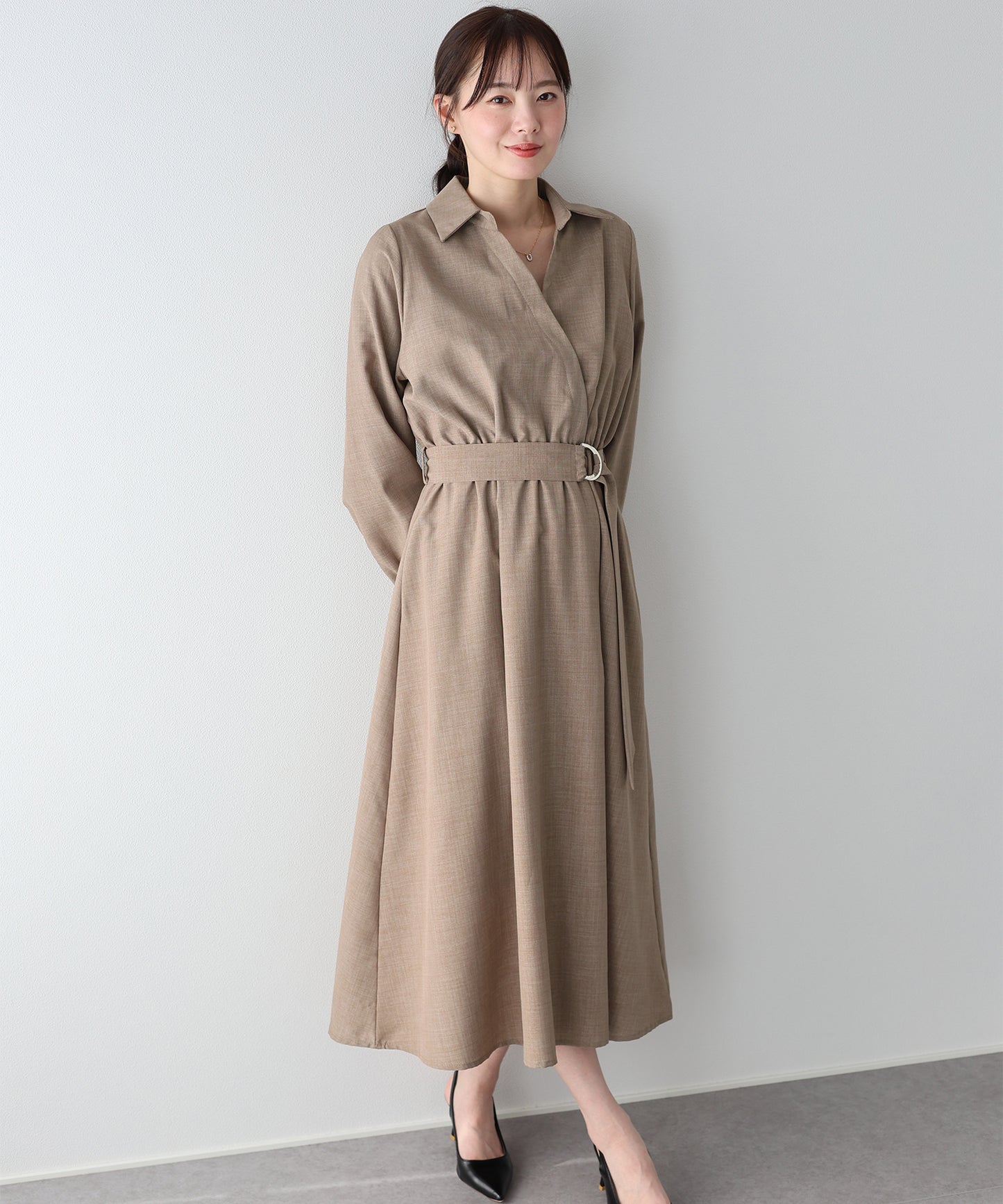 【早割5％OFF】カシュクールシャツワンピース