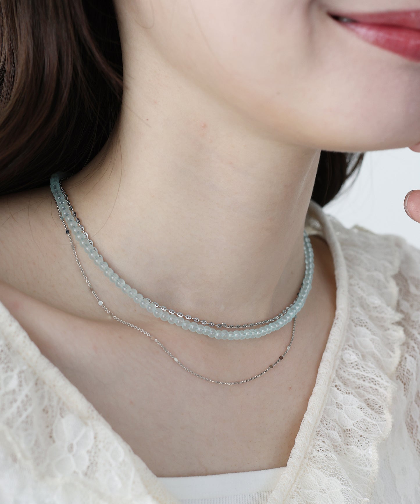 【早割5％OFF】クリアカラービーズネックレス【ネコポス】