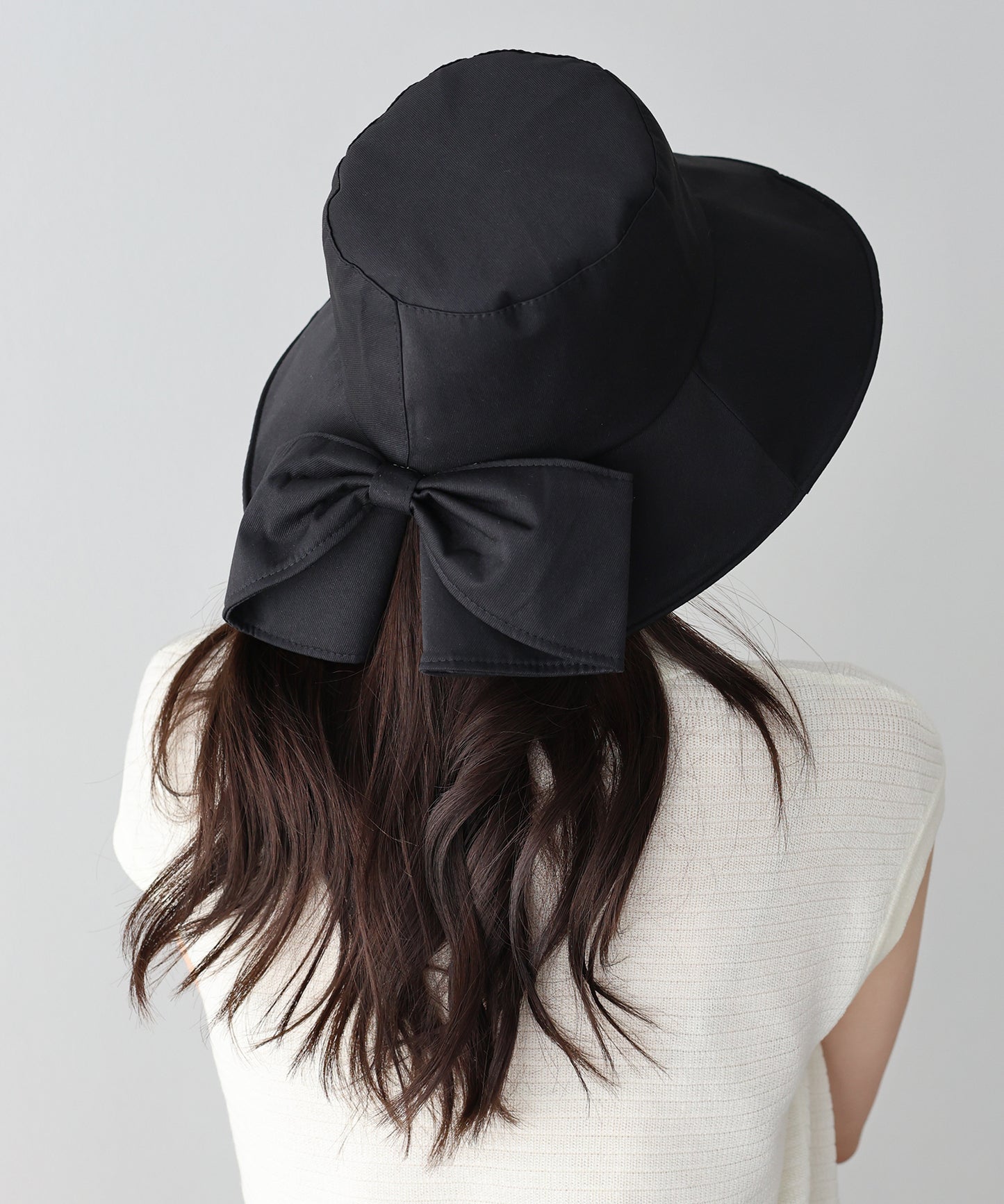 【早割5％OFF】バイカラーバックリボンハット【ネコポス】