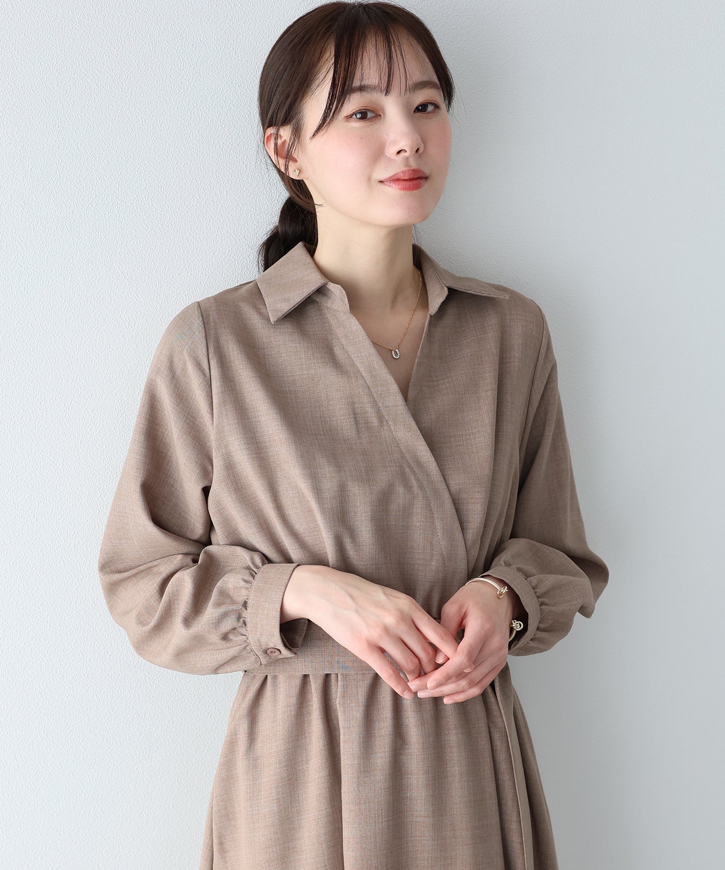 カシュクールシャツワンピース