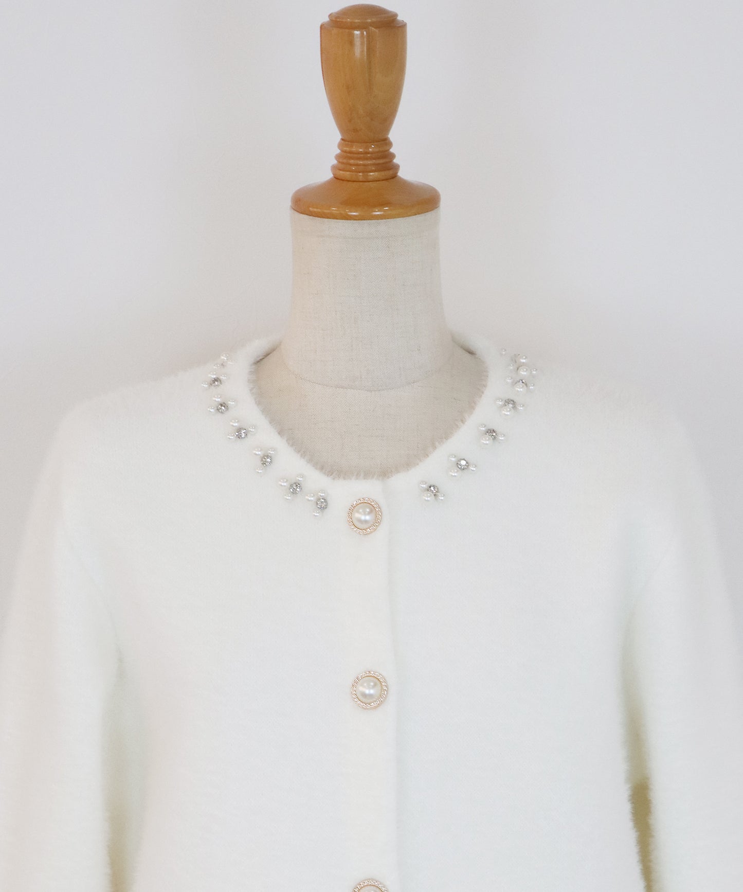 【早割5％OFF】袖ファーパールビジュージャケット