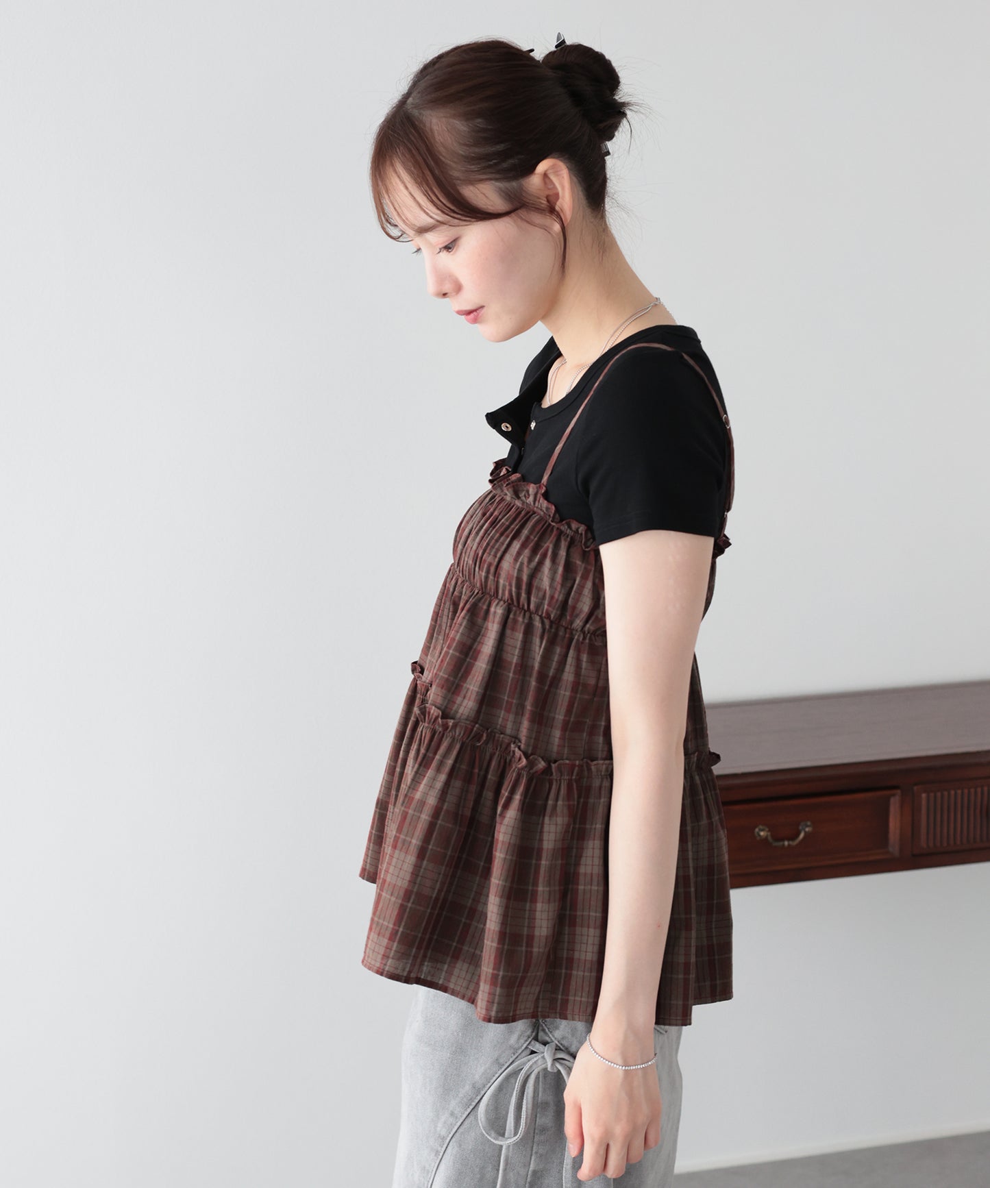 【早割5％OFF】チェックキャミソール【メール便】