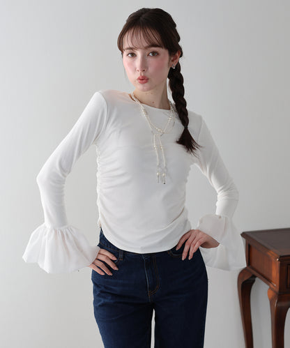 フレアスリーブドッキングカットソー