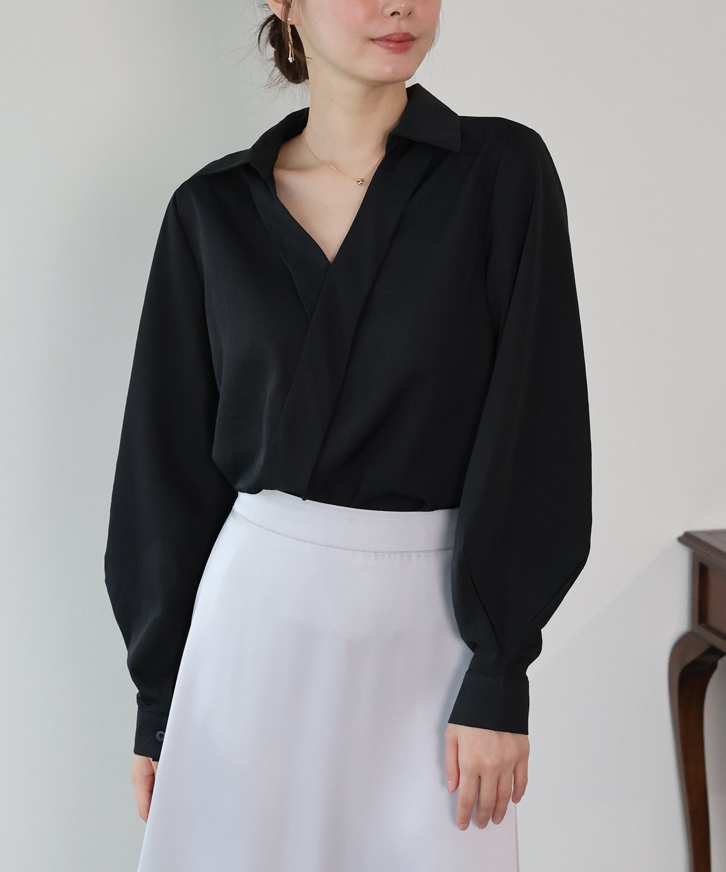 【早割5％OFF】カシュクールライクデザインブラウス【メール便】