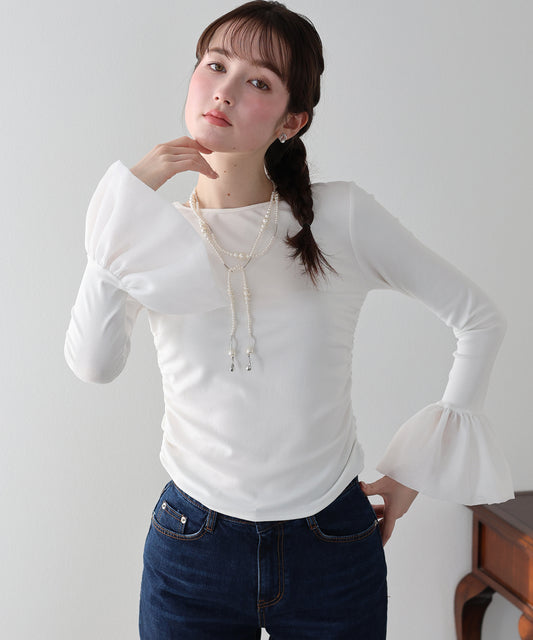 フレアスリーブドッキングカットソー