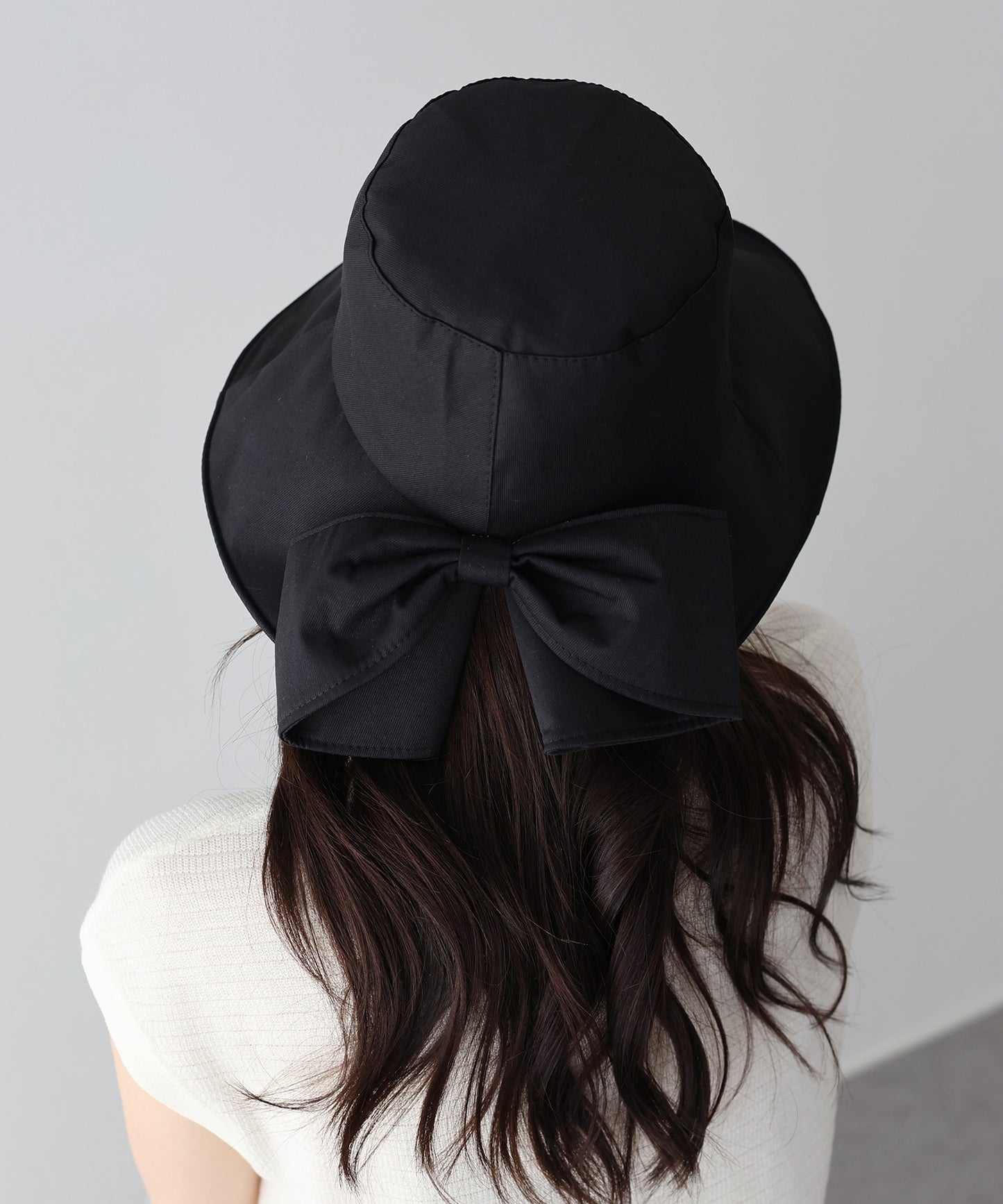 【早割5％OFF】バイカラーバックリボンハット【ネコポス】