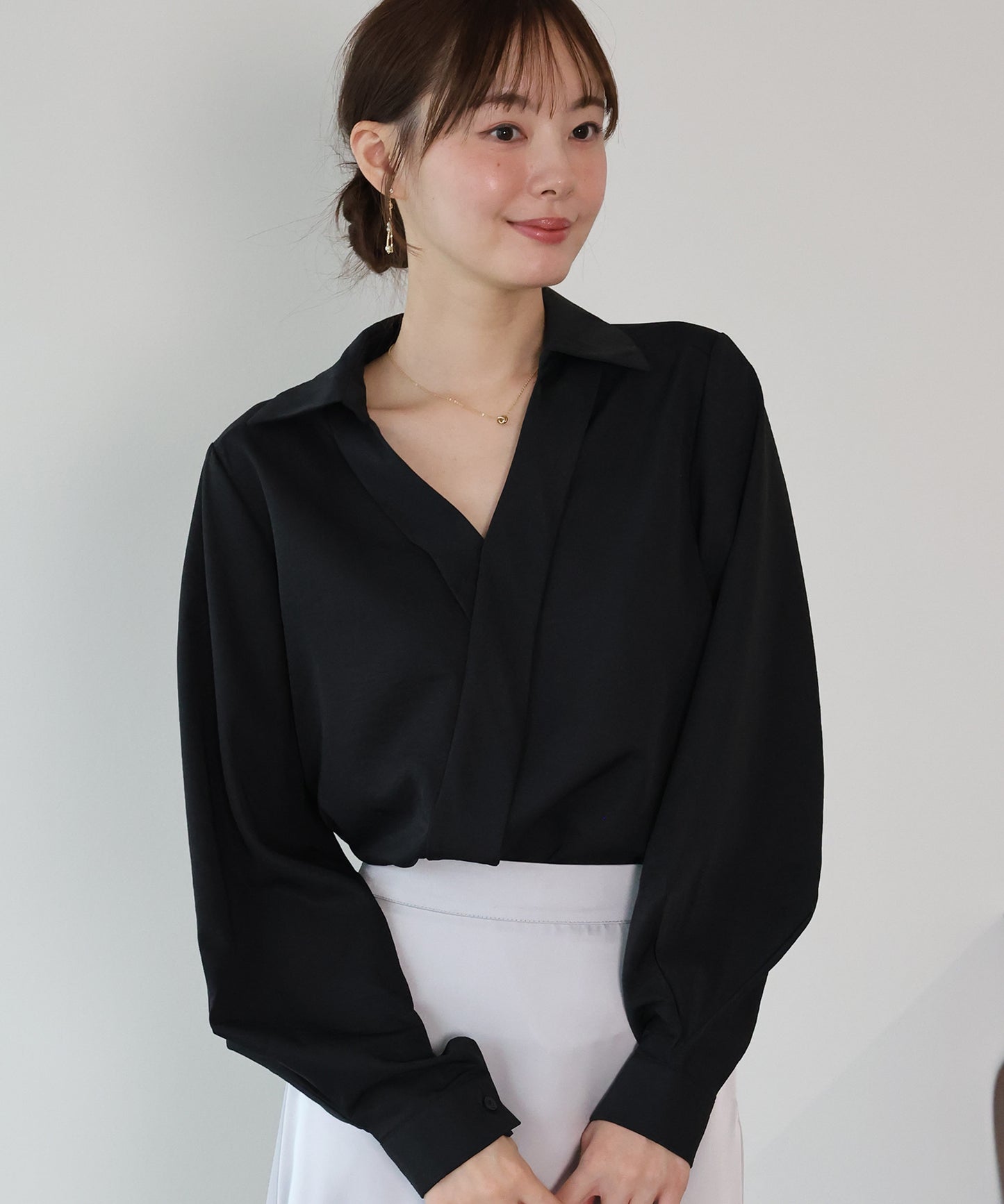 【早割5％OFF】カシュクールライクデザインブラウス【メール便】