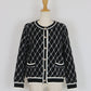 スクエアジャガードカーディガン