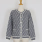 スクエアジャガードカーディガン