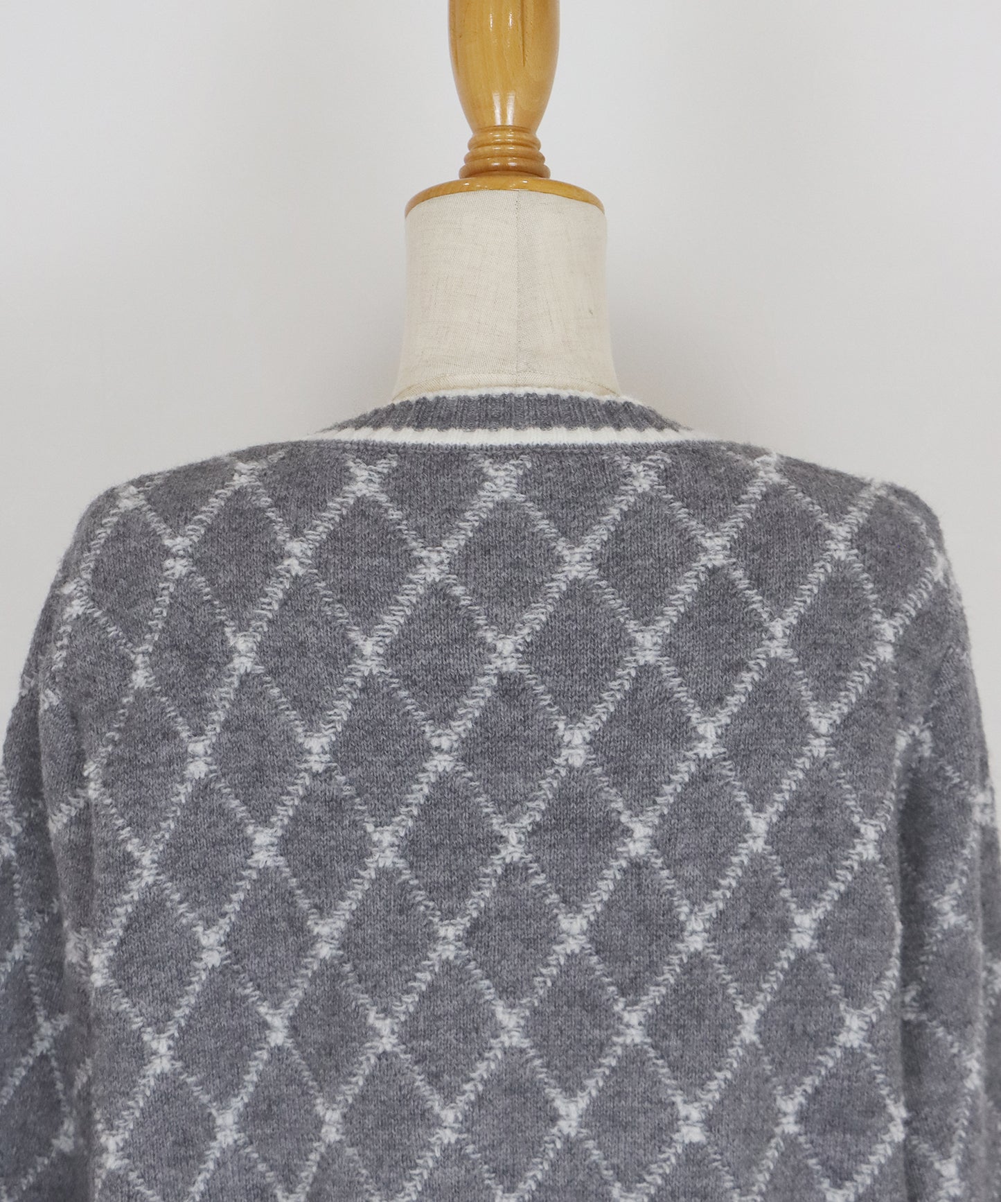 スクエアジャガードカーディガン