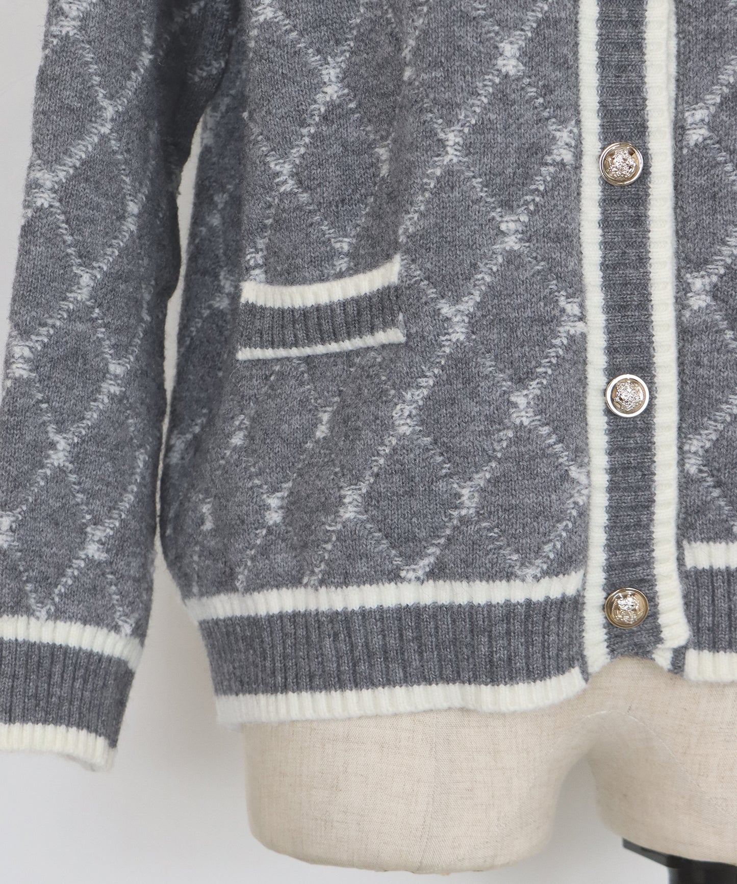 スクエアジャガードカーディガン