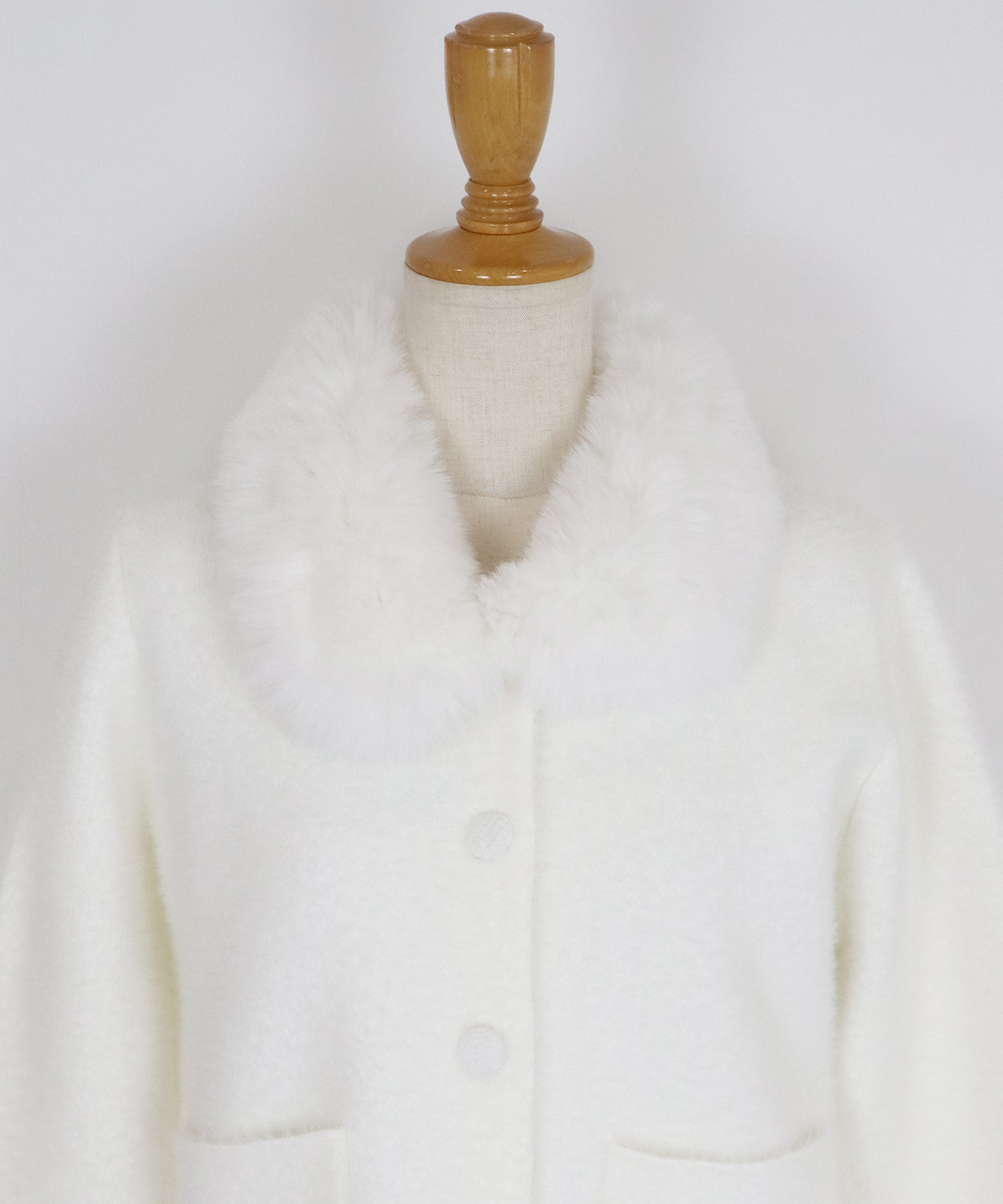 【早割5％OFF】ファー襟ニットジャケット