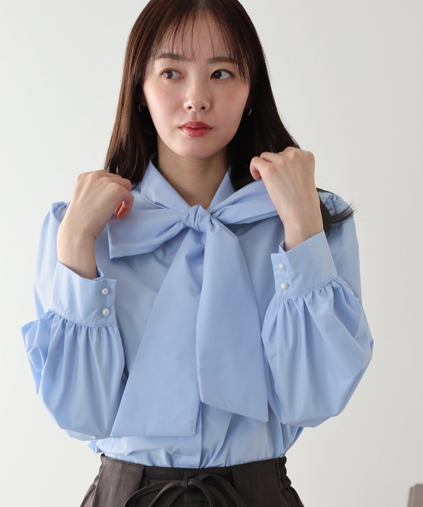 ビッグリボンボウタイブラウス【ネコポス】