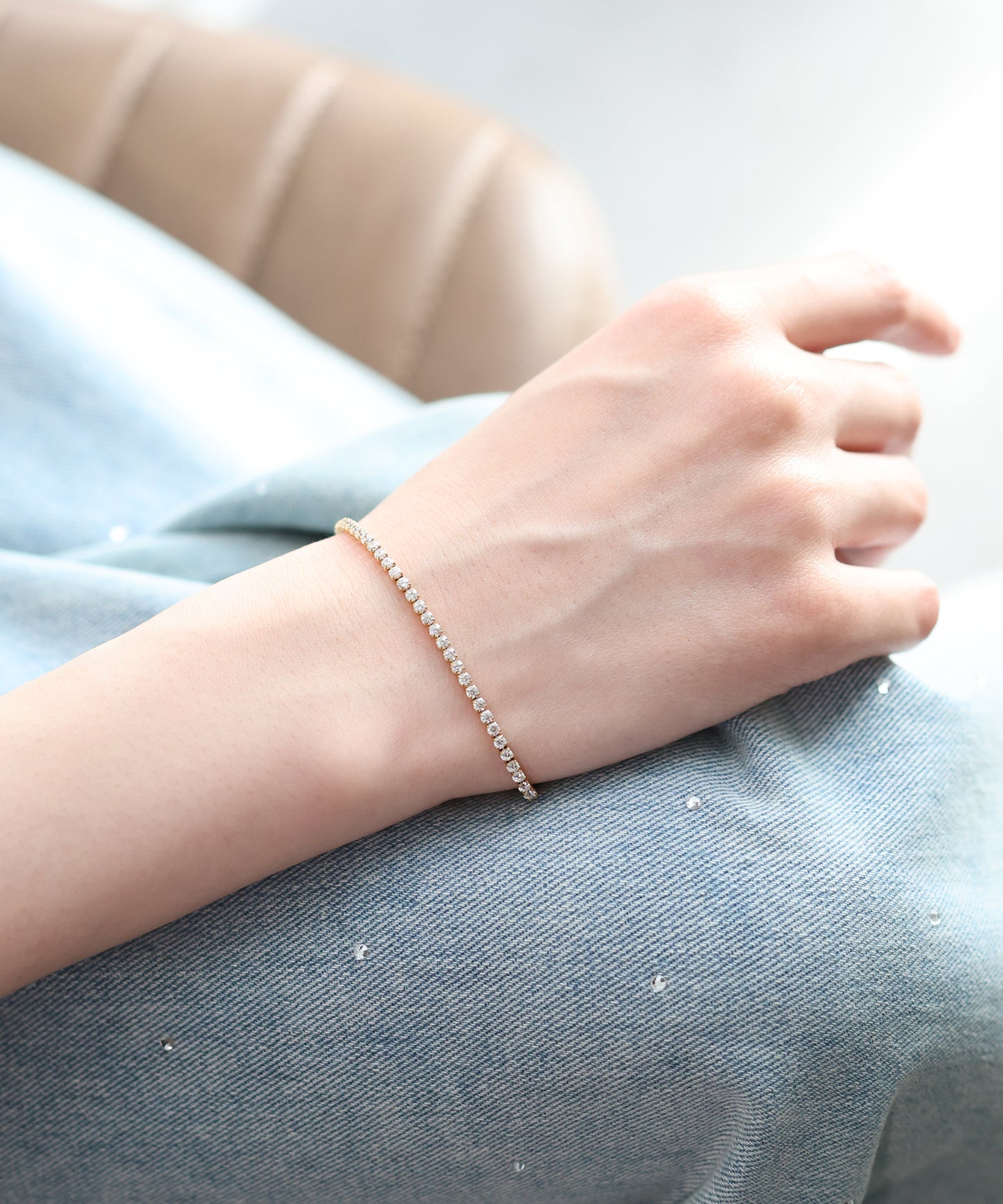 【早割5％OFF】ジルコニアテニスブレスレット / サージカルステンレス【ネコポス】