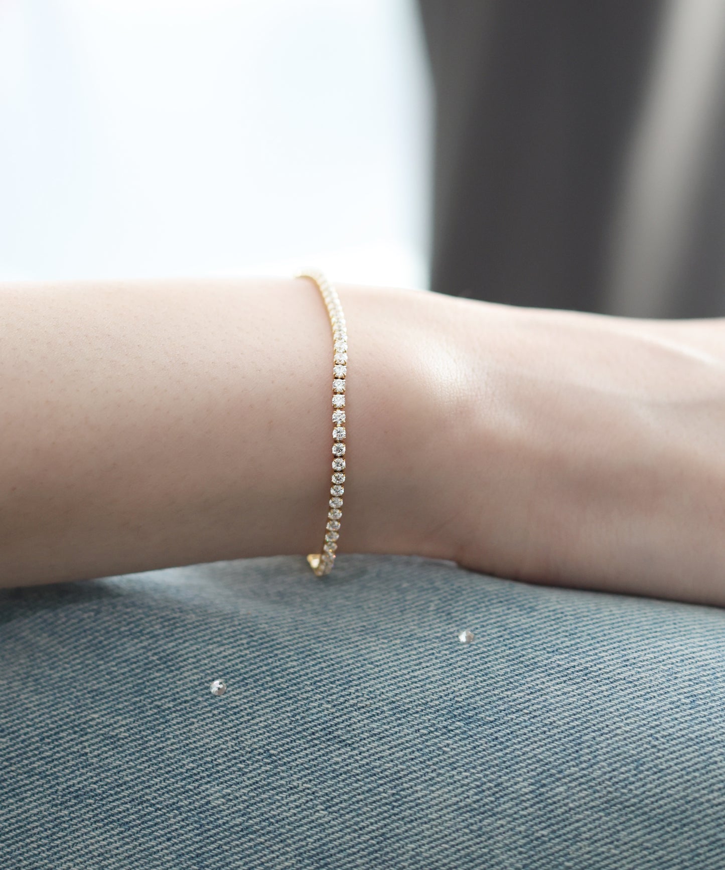 【早割5％OFF】ジルコニアテニスブレスレット / サージカルステンレス【ネコポス】