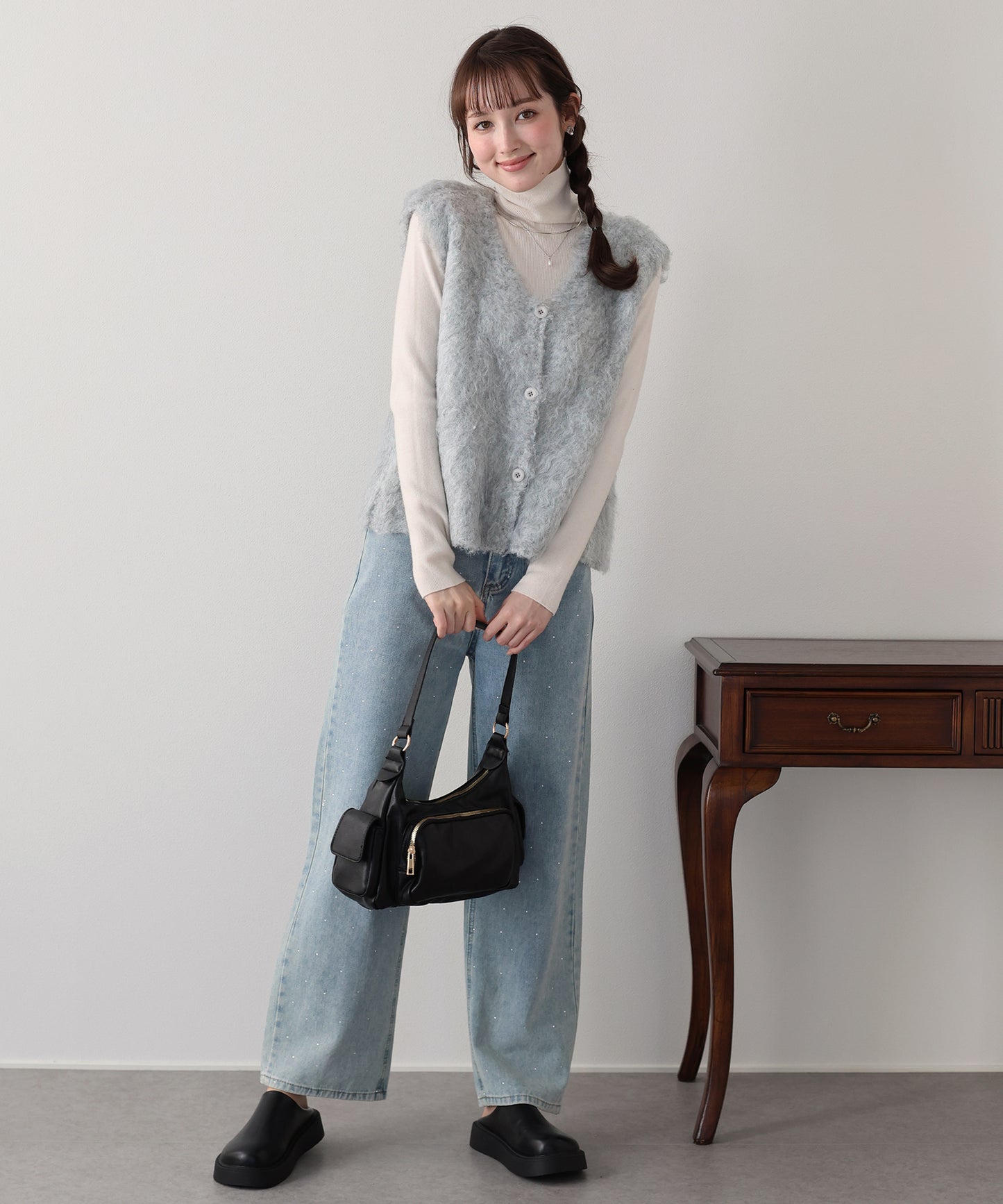 【早割5％OFF】プードルシャギーニットベスト