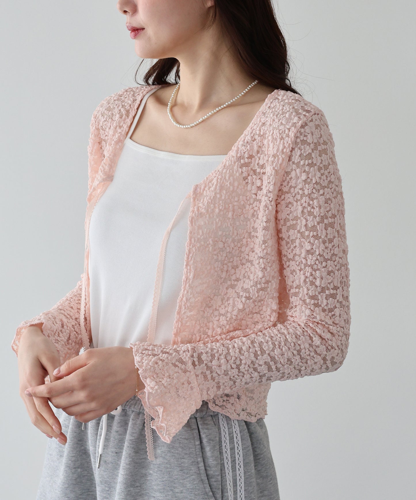 【早割5％OFF】シアーレースカーディガン【ネコポス】