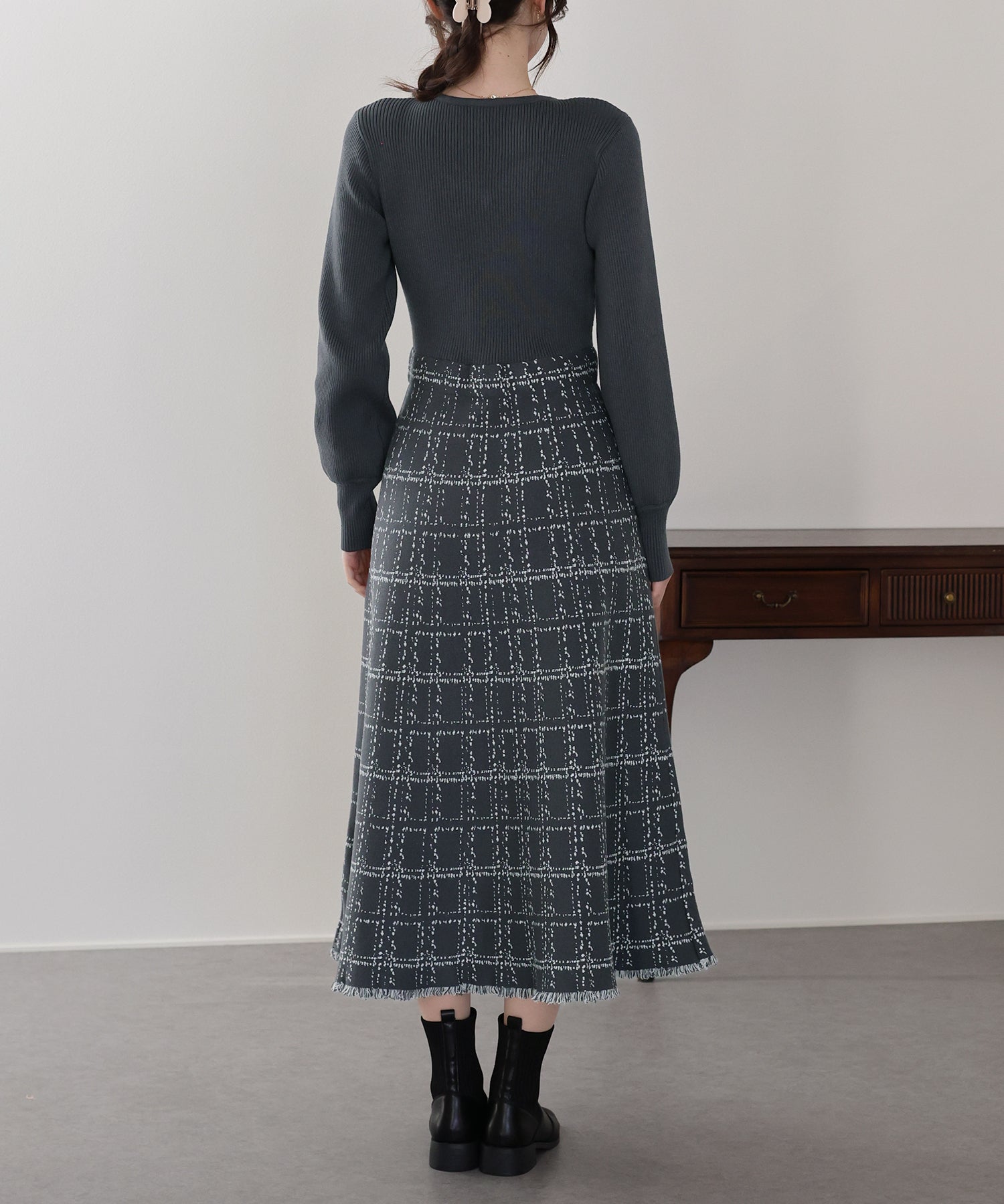 選べる2丈・チェックジャガードニットワンピース – BLUE ONLINE