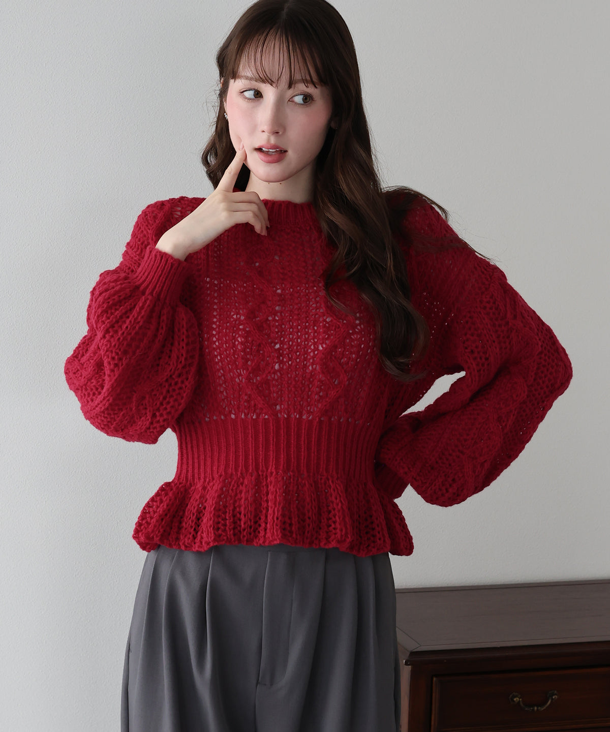 【早割5％OFF】ローゲージペプラムニット
