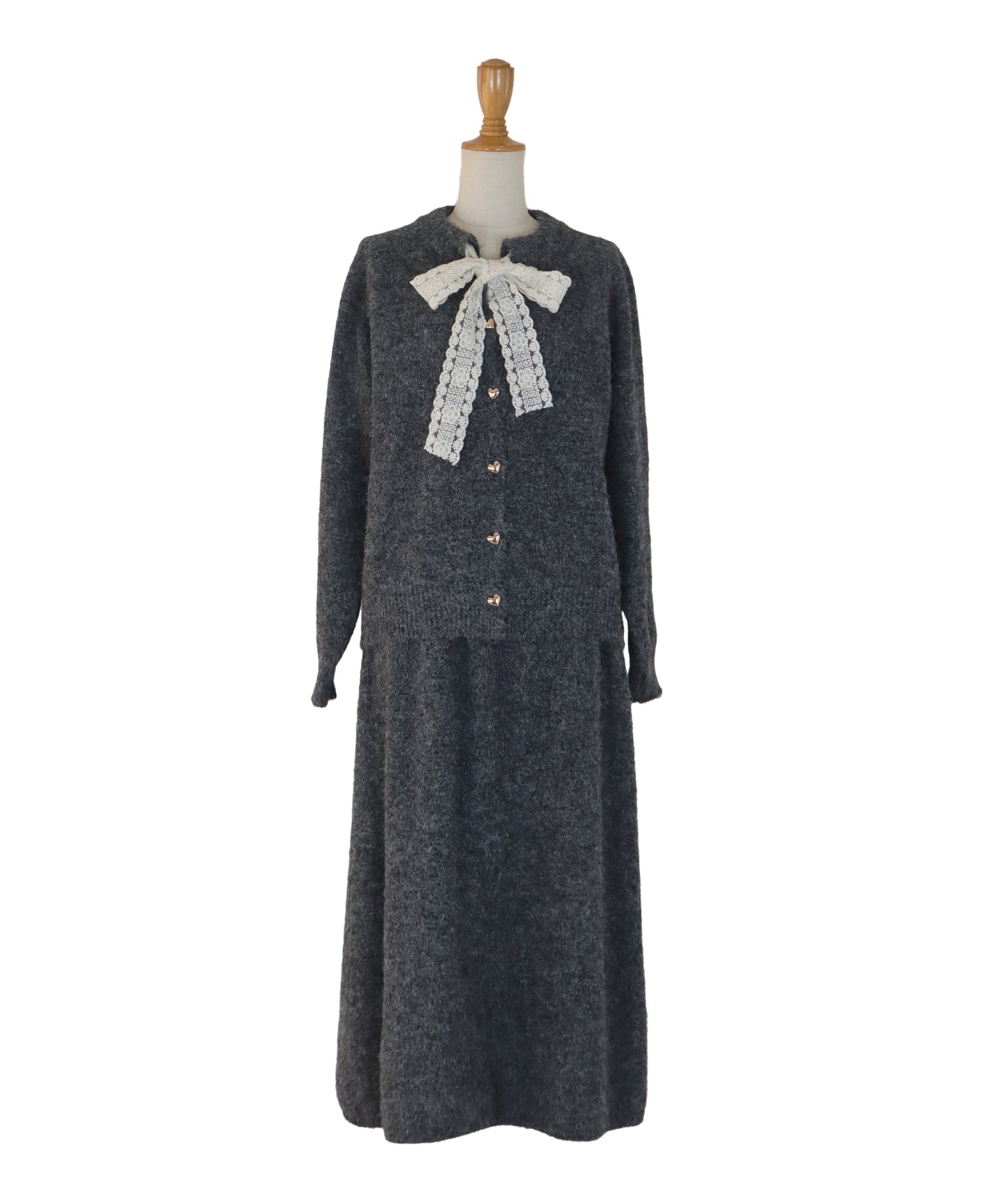 【早割5％OFF】リボンニット＆スカート セットアップ