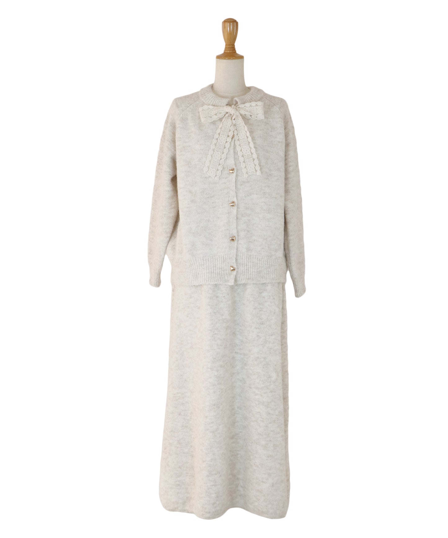 【早割5％OFF】リボンニット＆スカート セットアップ