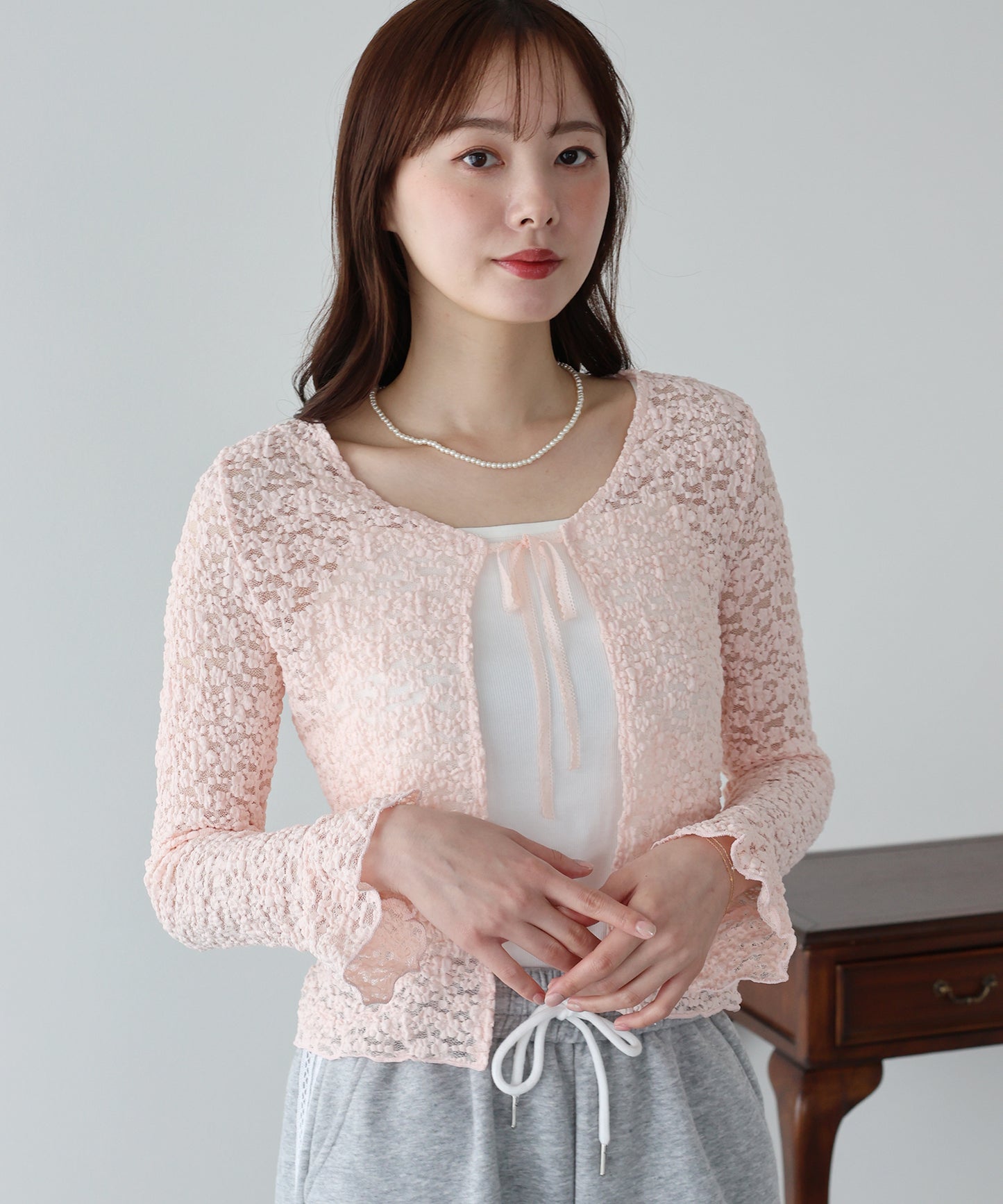 【早割5％OFF】シアーレースカーディガン【ネコポス】