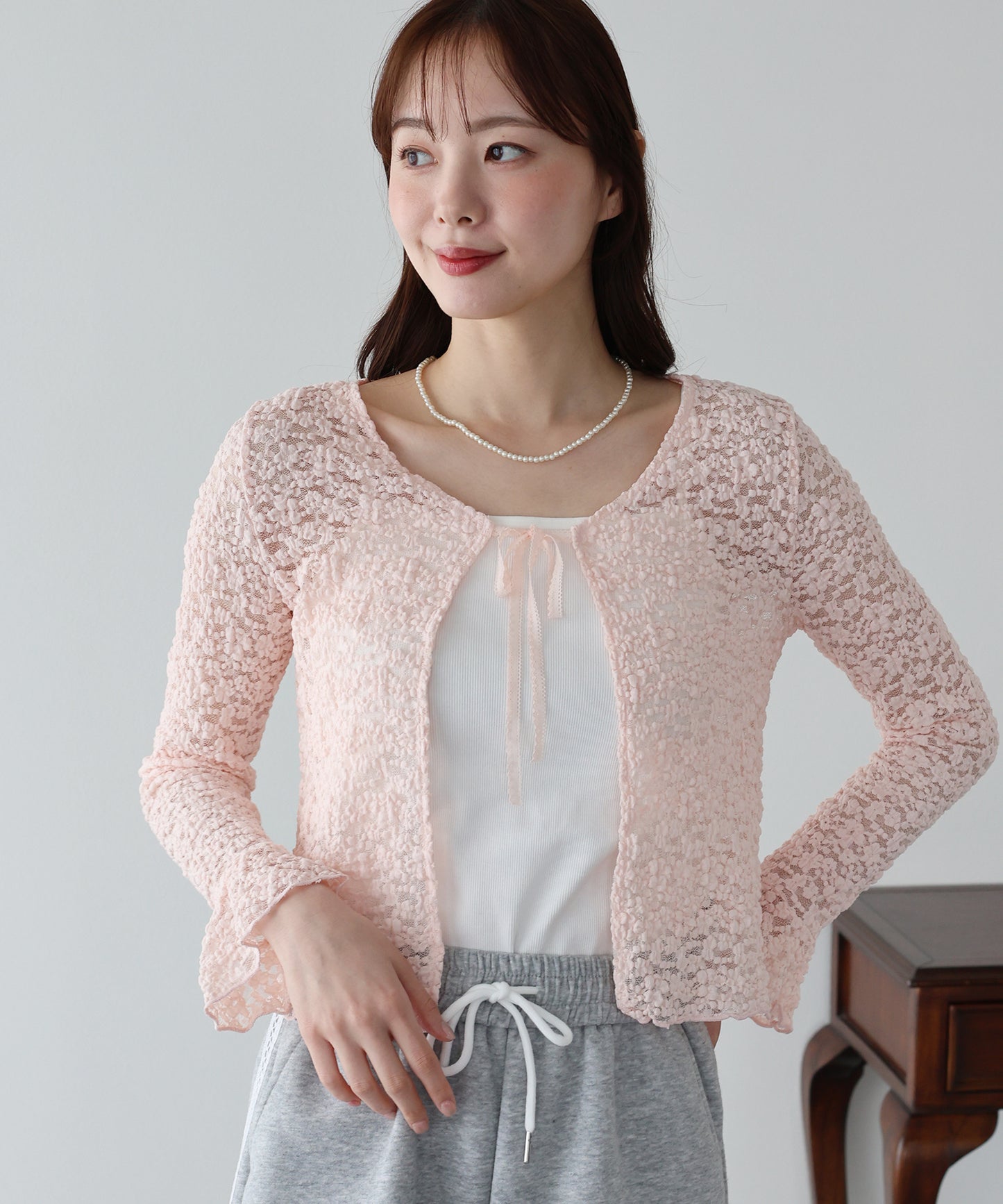 【早割5％OFF】シアーレースカーディガン【ネコポス】