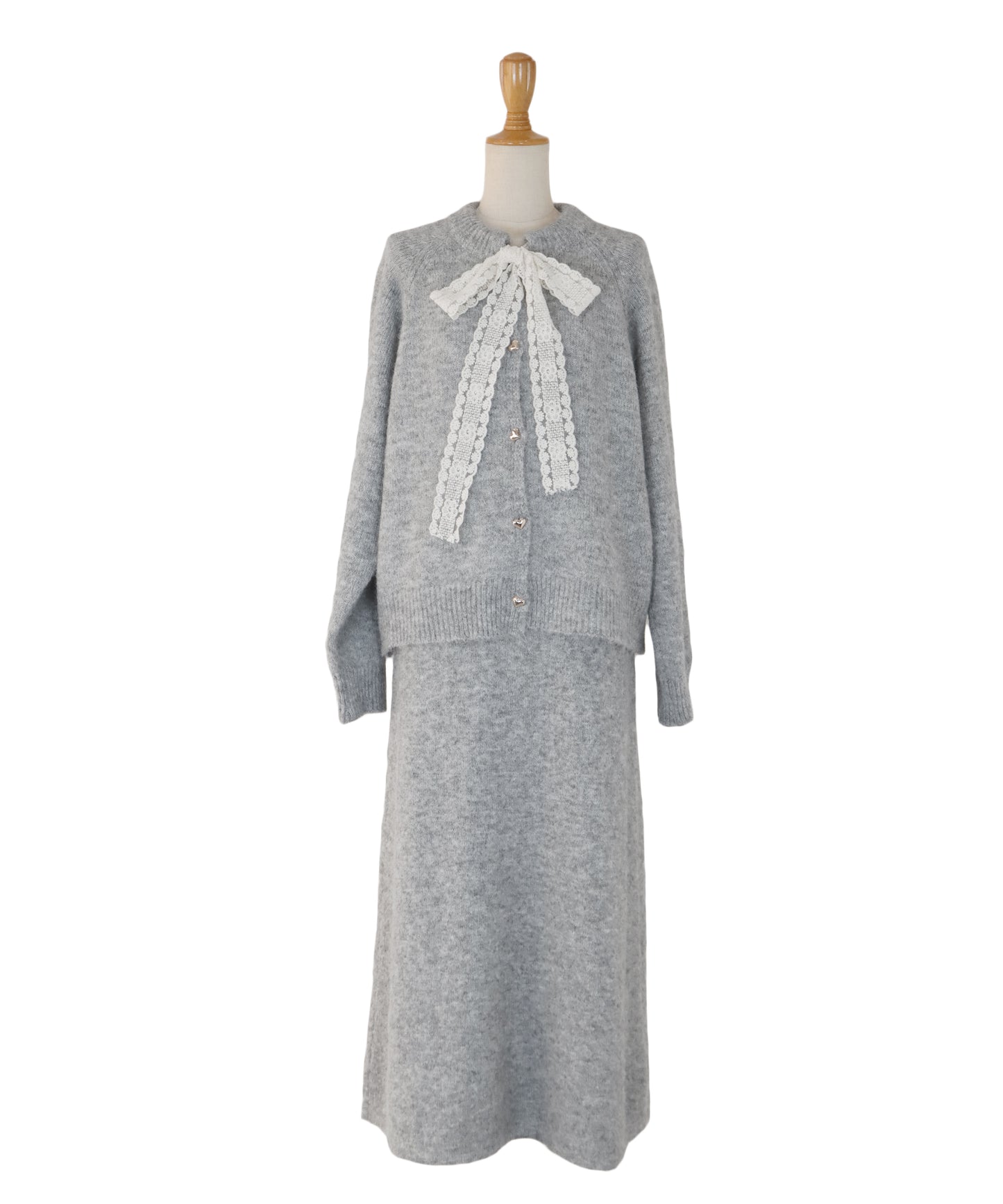 【早割5％OFF】リボンニット＆スカート セットアップ