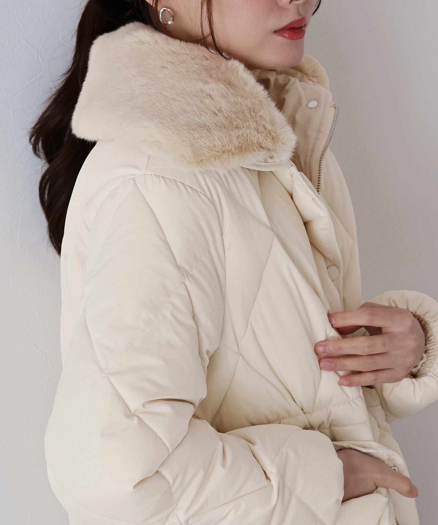 ファー襟キルティングジャケット