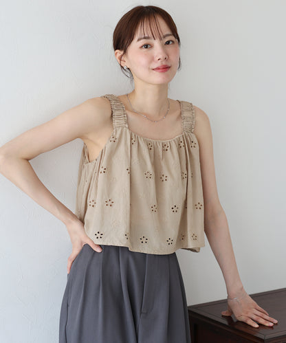 【SALE】コットンレースキャミブラウス【ネコポス】
