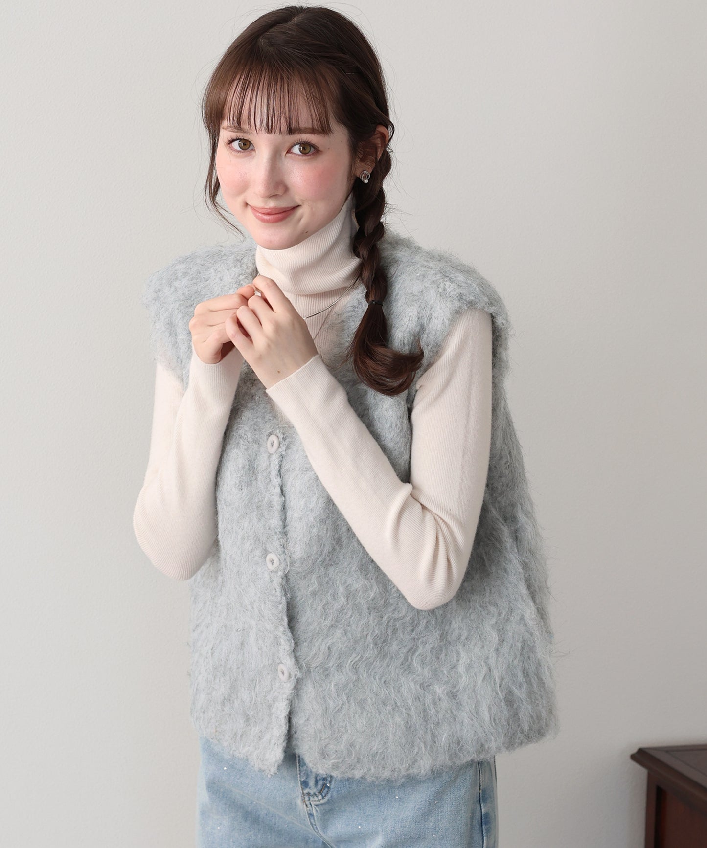 【早割5％OFF】プードルシャギーニットベスト