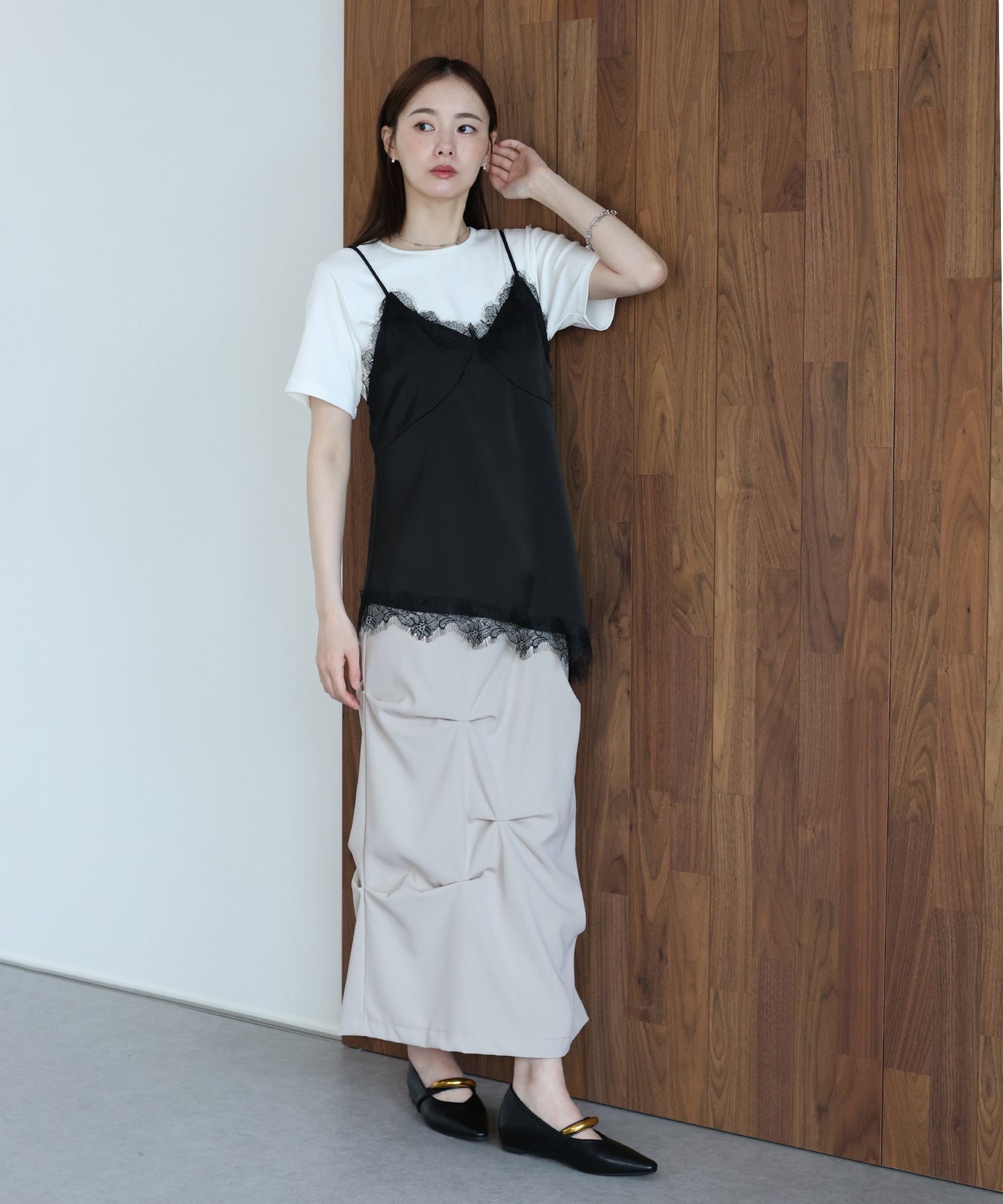 【早割5％OFF】ランダムタックIラインスカート
