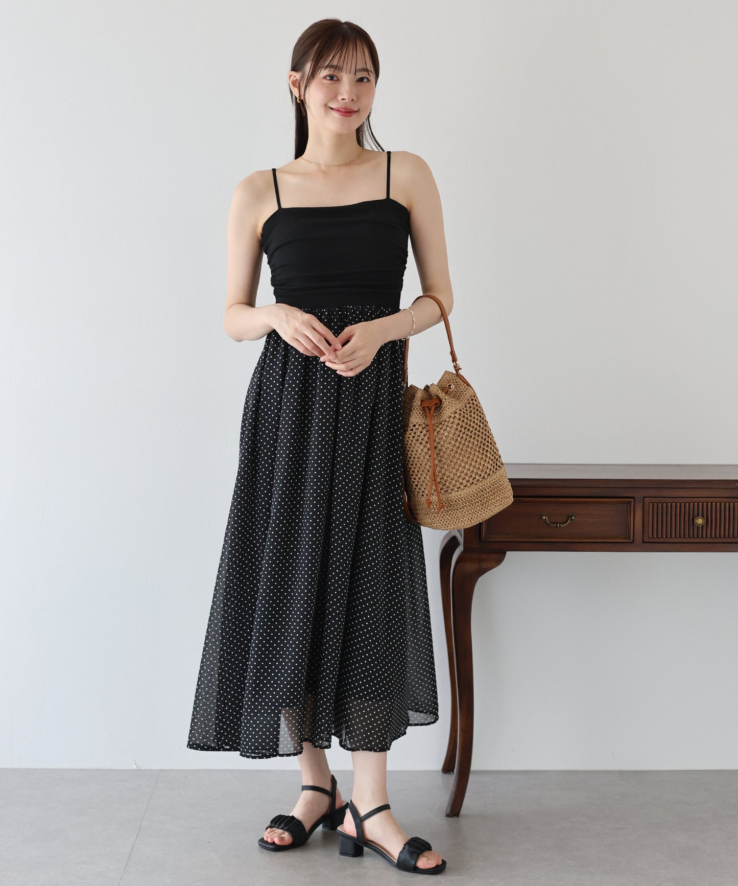 【TIME SALE】カップ付きキャミワンピース
