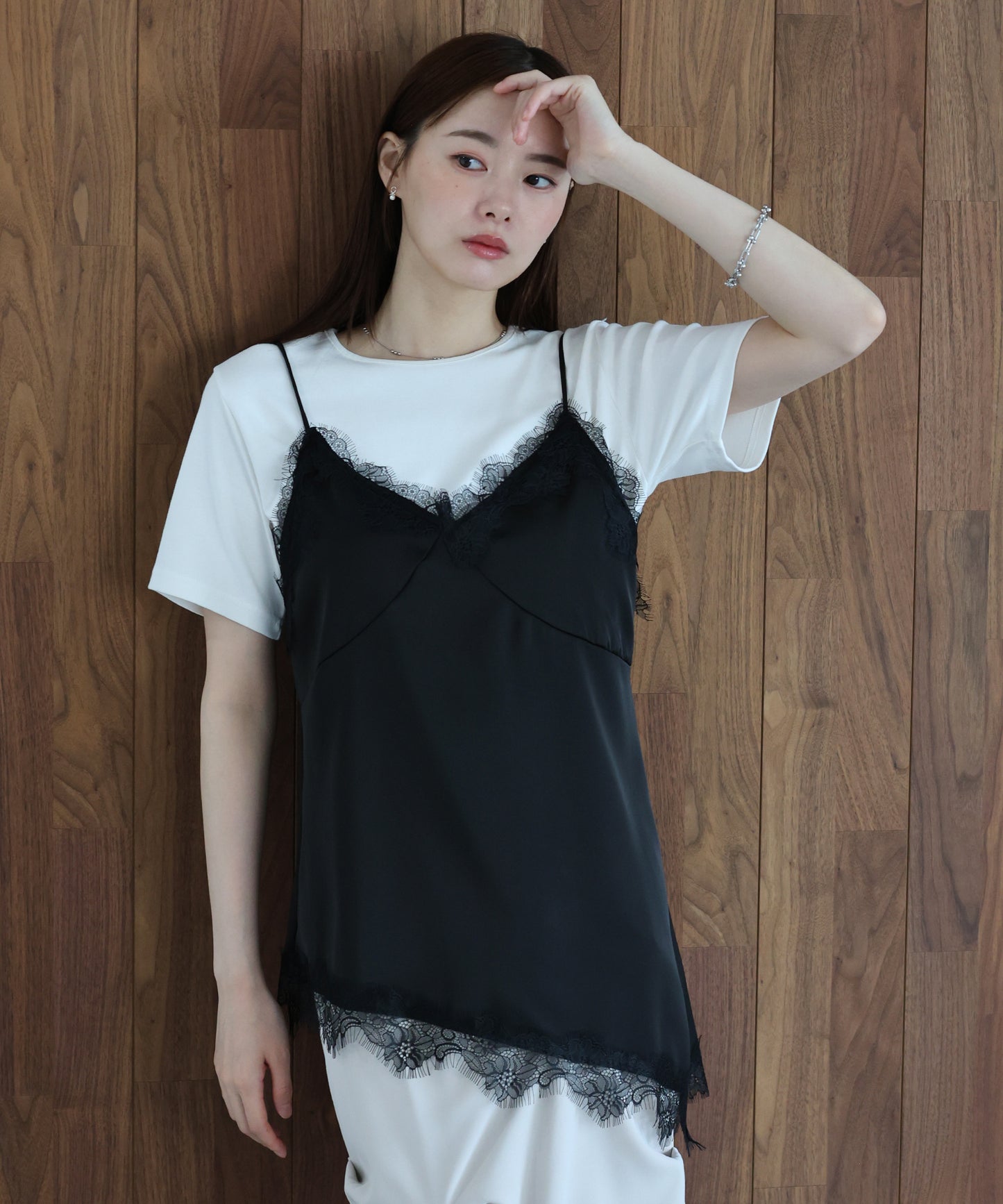 【早割5％OFF】レースサテンキャミソール