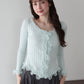 【早割5％OFF】フリルレーストリムニット
