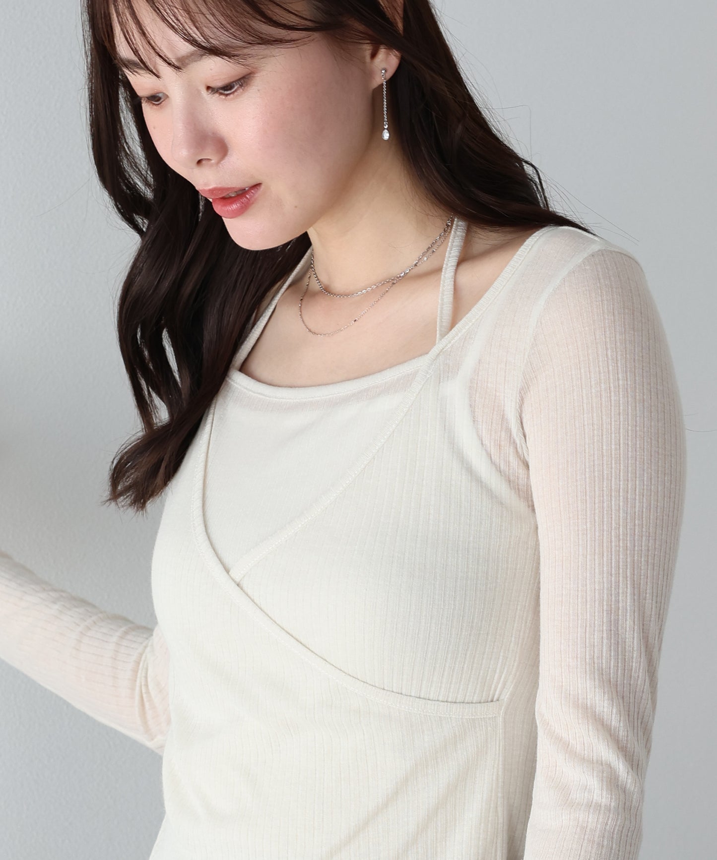 【早割5％OFF】レイヤードライクシアーカットソー【ネコポス】