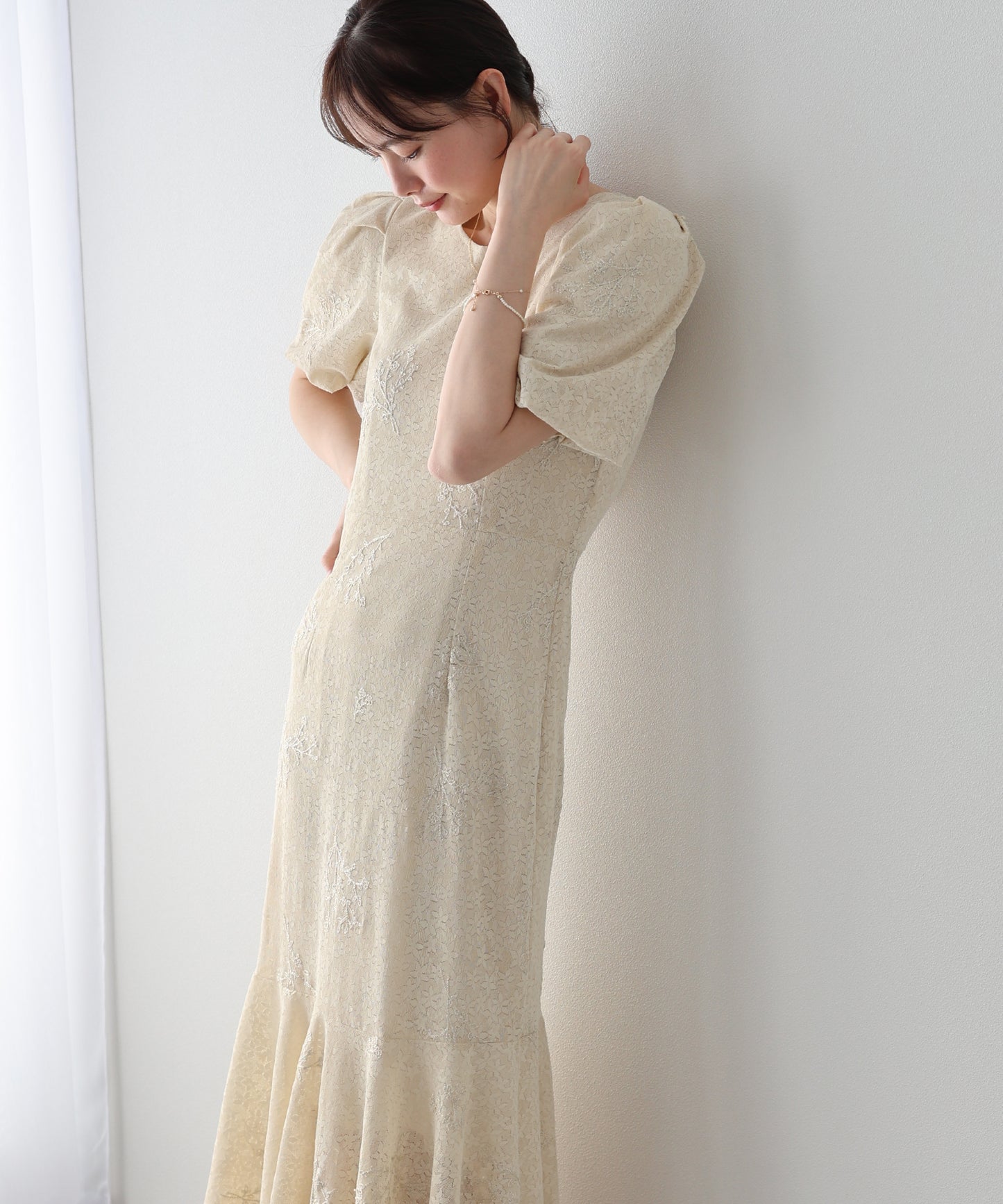 バックリボンマーメイドドレス