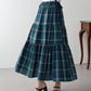 チェック柄サイドリボンティアードスカート