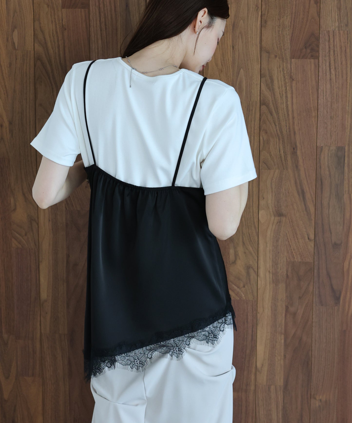 【早割5％OFF】レースサテンキャミソール