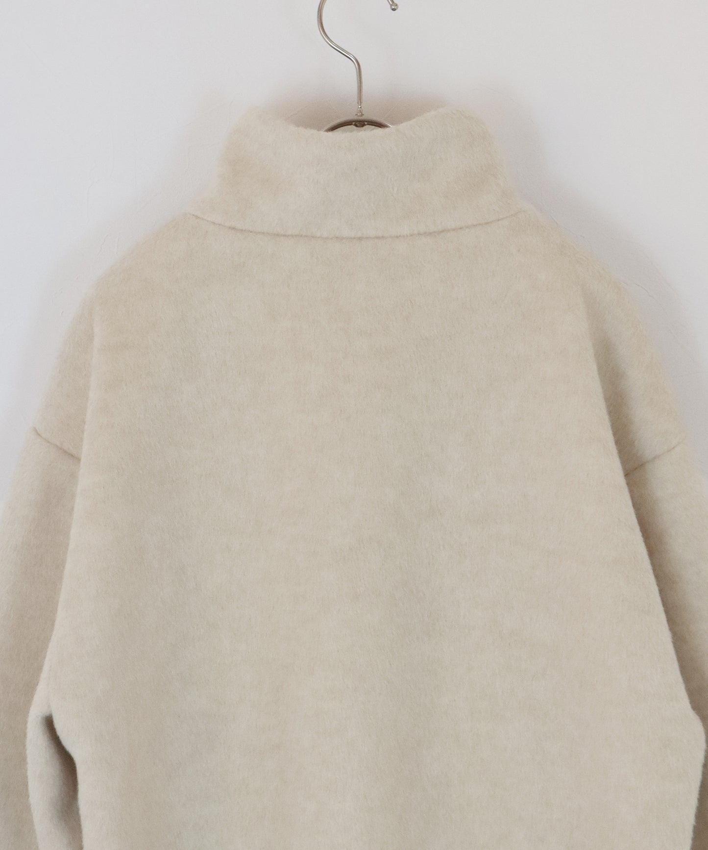 ゴールドボタンスタンドウールシャギーコート