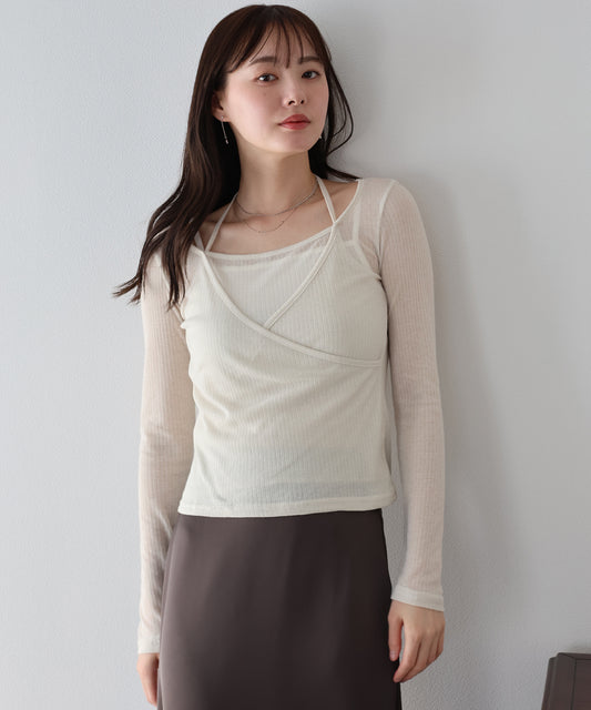 【早割5％OFF】レイヤードライクシアーカットソー【ネコポス】