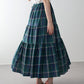 チェック柄サイドリボンティアードスカート